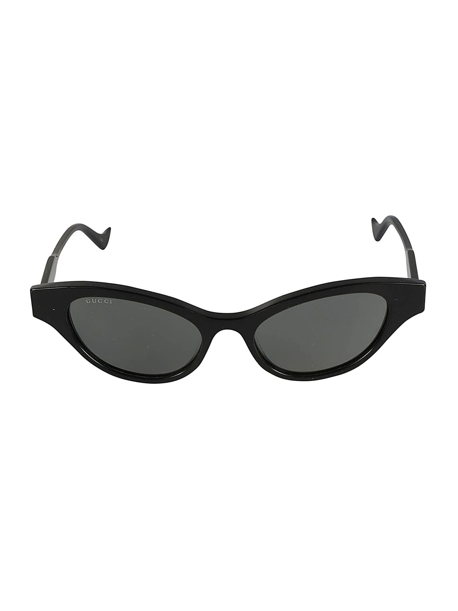 Shop Gucci Oval Logo Sunglasses In Black