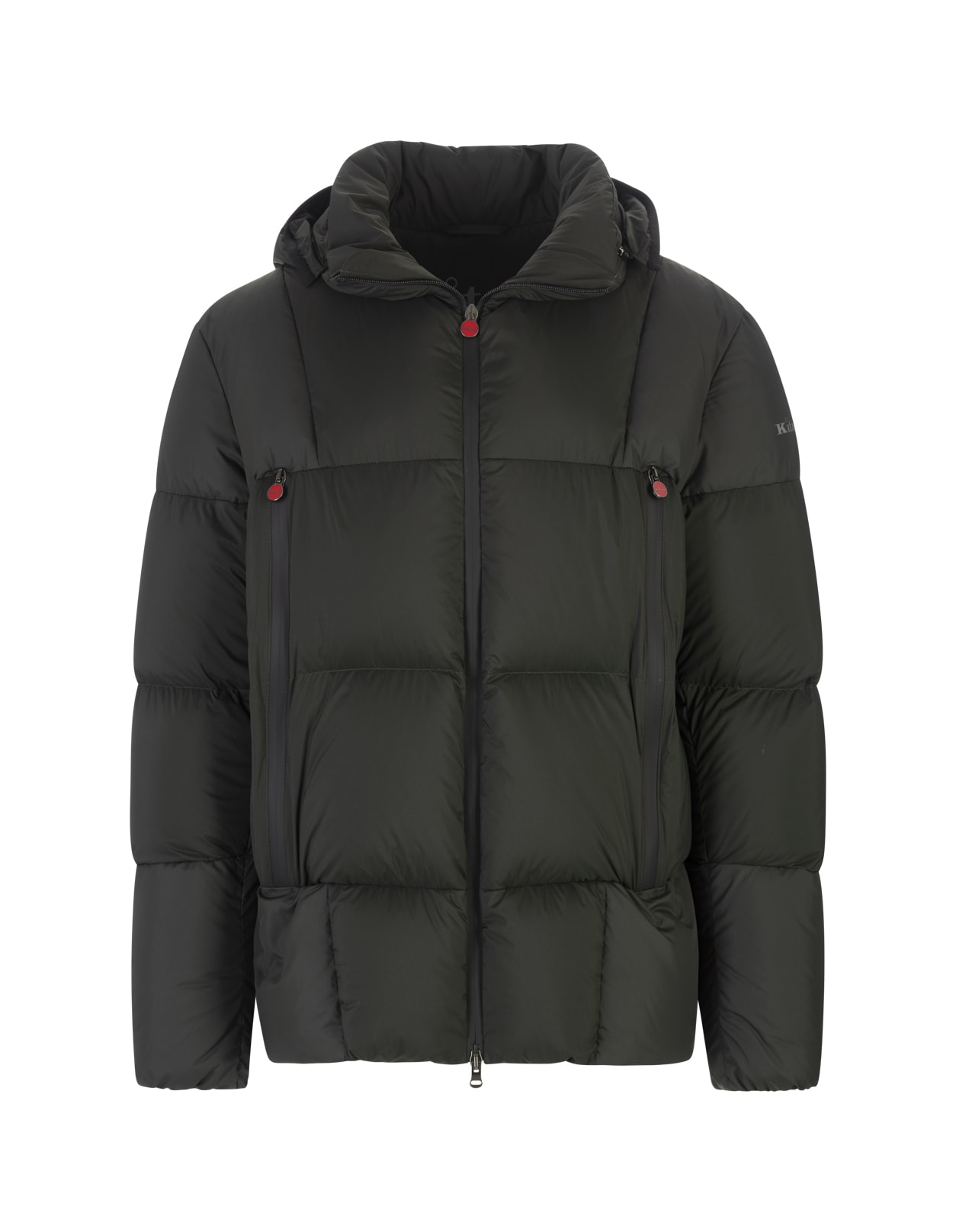 Kiton Military Green Quilted Nylon Puffer Jacket