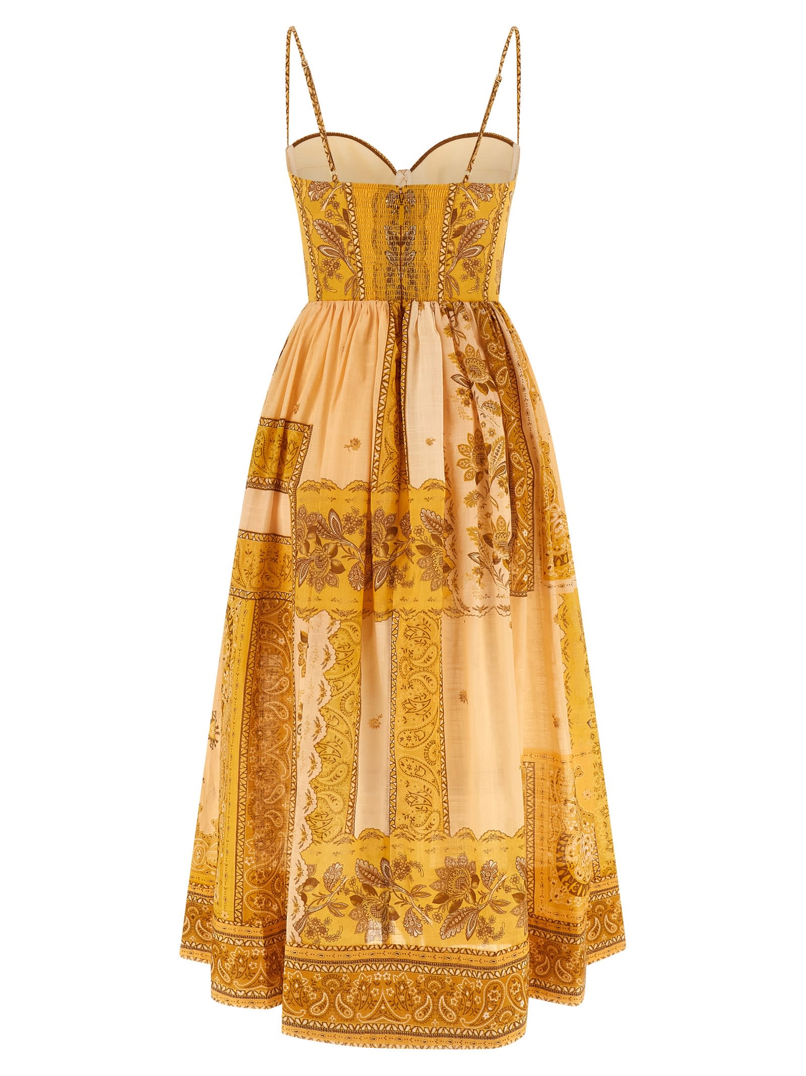 Zimmermann Lucky Corset Dresses Yellow In Yellow