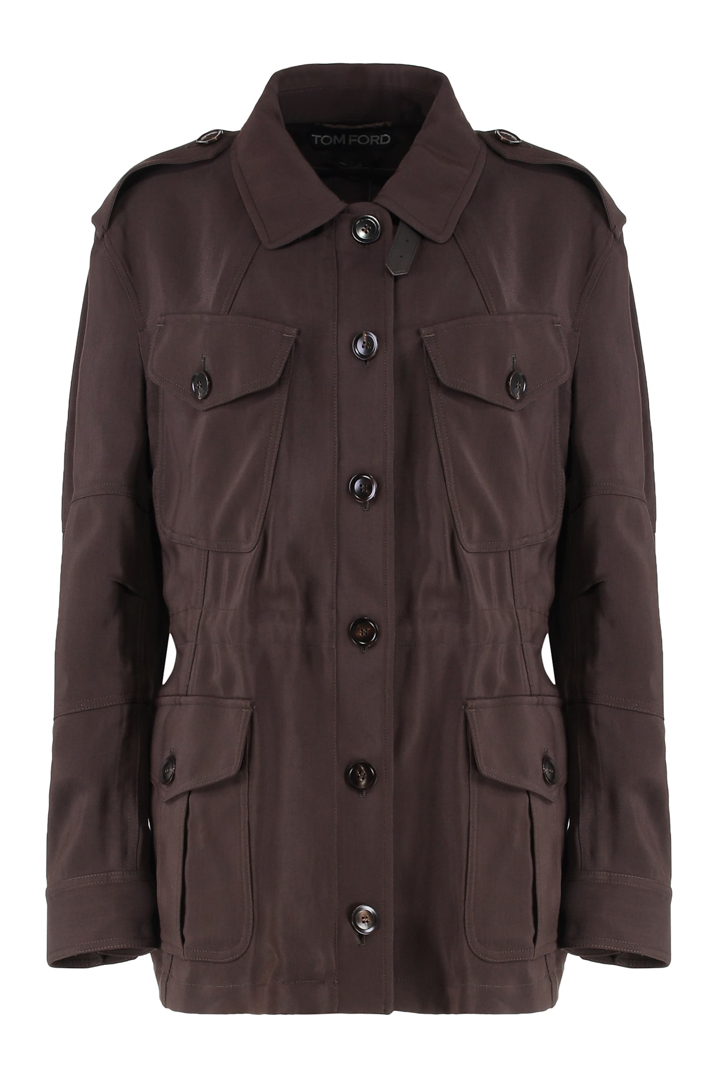 Tom Ford Wool Blend Jacket In Brown