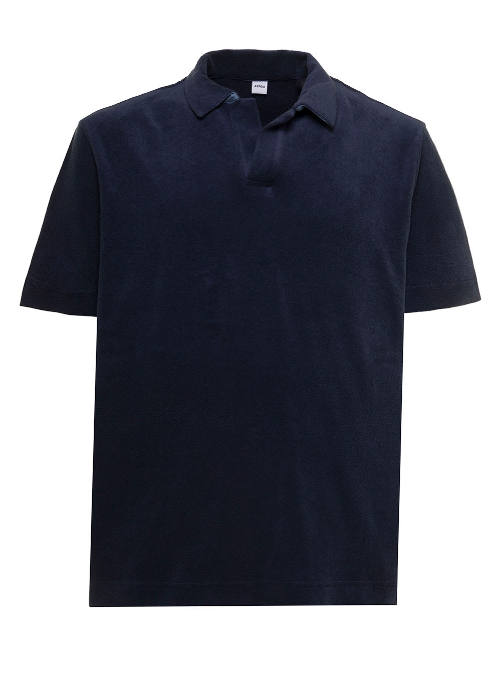 Aspesi Mans Blue Cotton Terry Polo Shirt