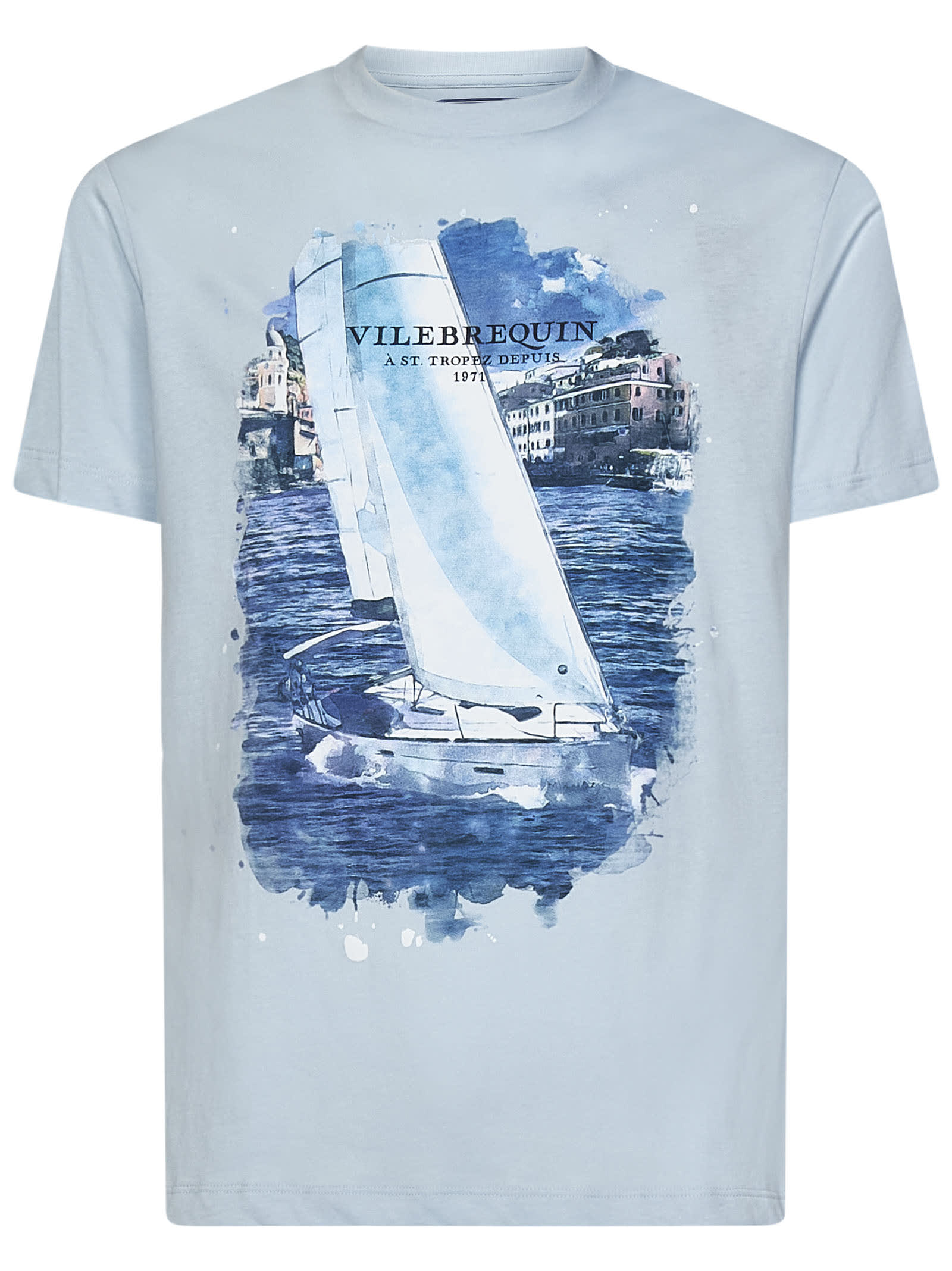 Shop Vilebrequin White Sailing Boat T-shirt In Azzurro Chiaro