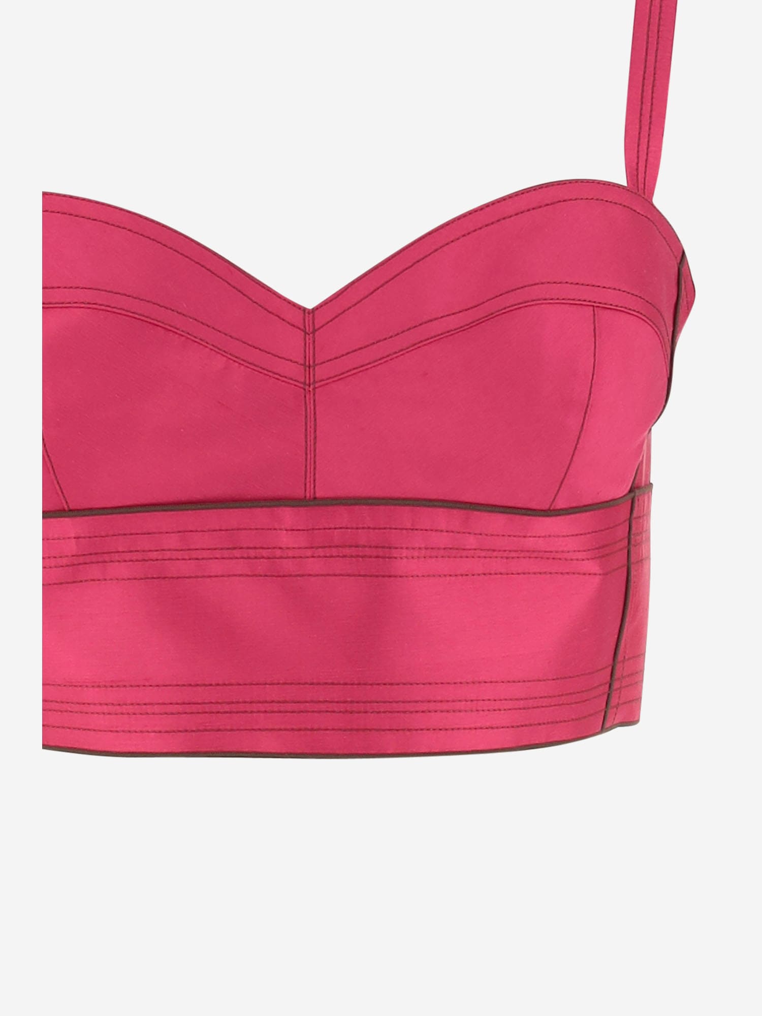 Tory Burch Crop Top With Straps In Pink
