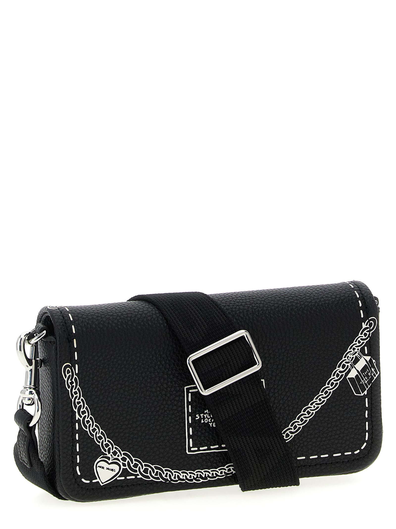 Marc Jacobs The Trompe Loeil Leather Mini Crossbody Bag In Black