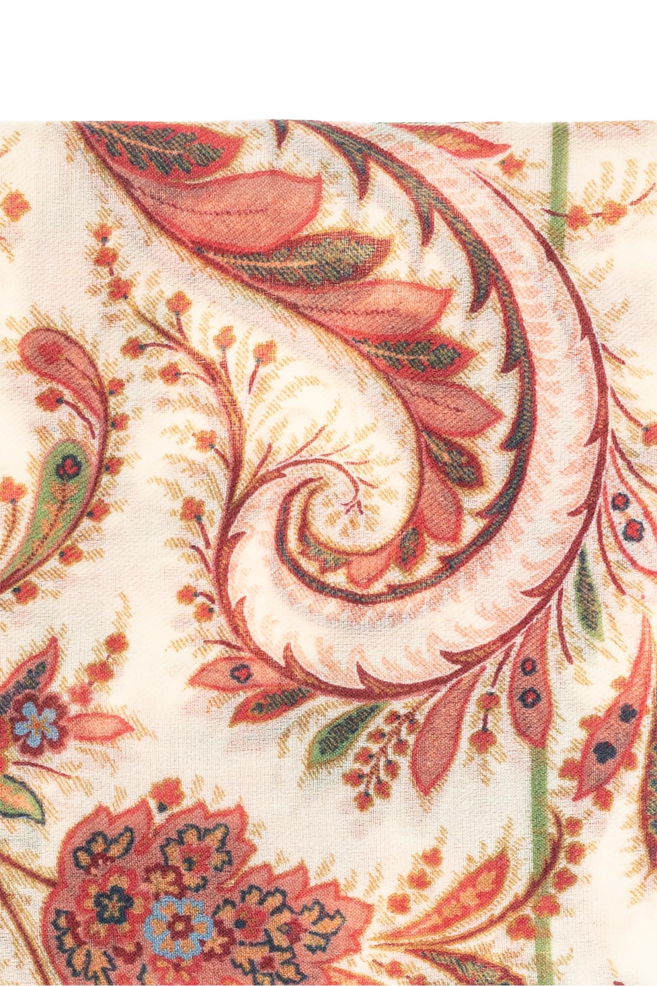 Etro Scarf With Floral Motif In Neutral