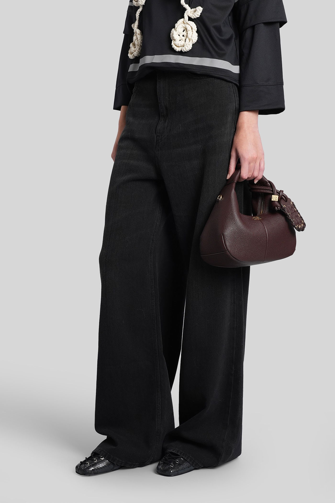 Ganni Jeans In Black Cotton In Black