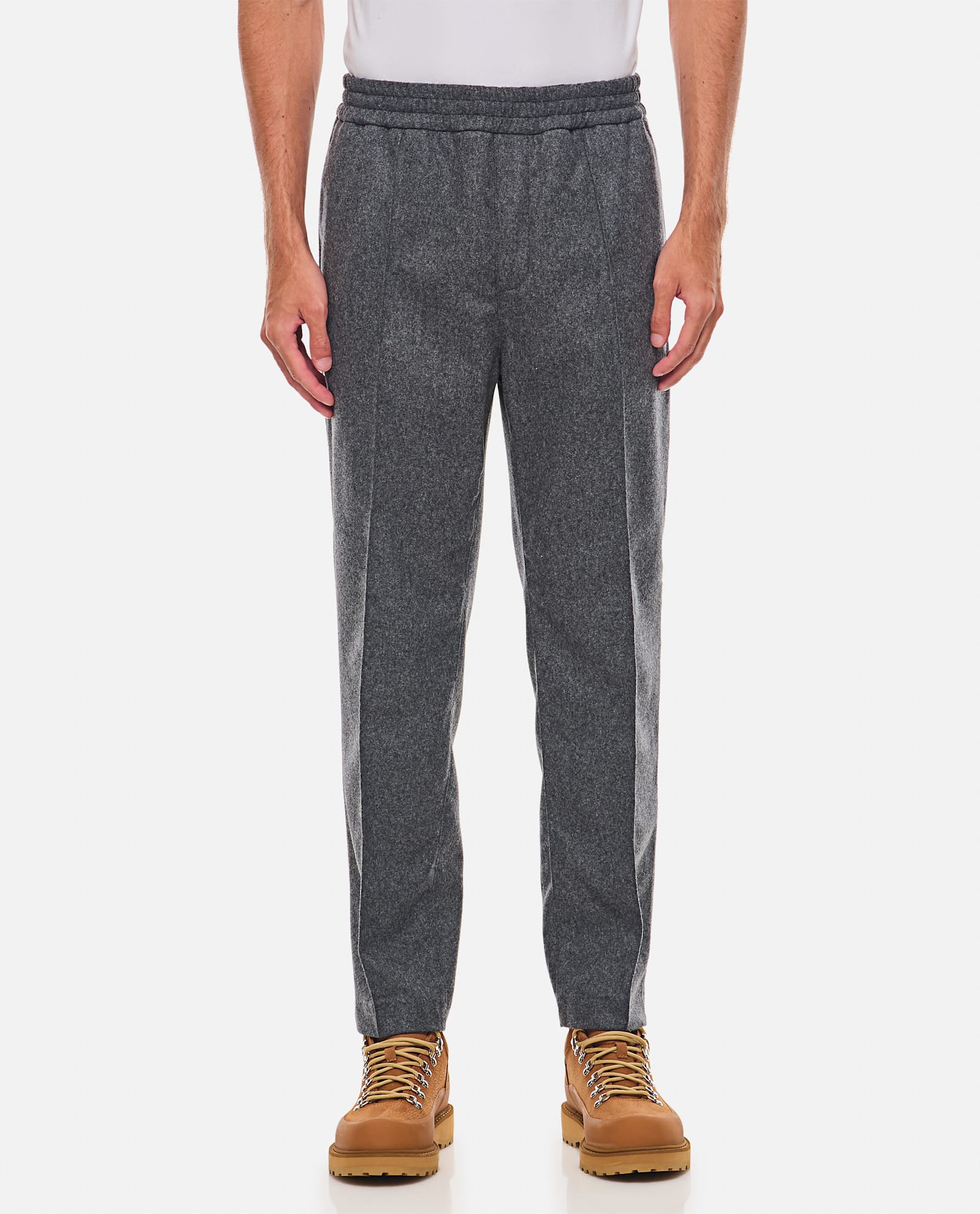 Shop Apc Pieter Wool Trousers In Grey