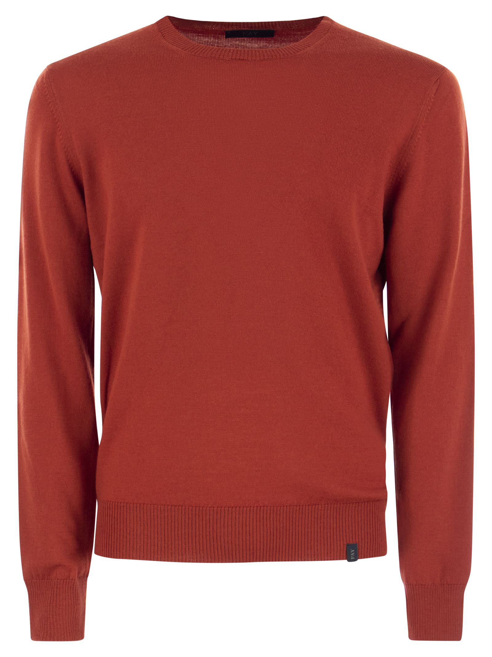 Shop Fay Wool Crew-neck Pullover In Zucca