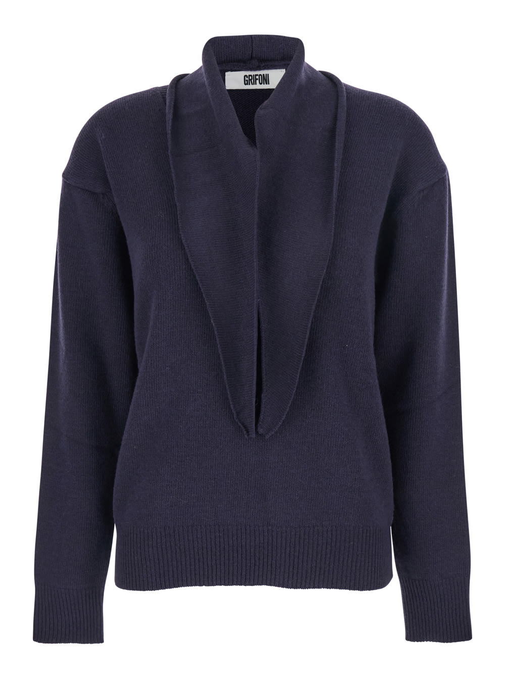 Mauro Grifoni Long-sleeved Sweater In Blue