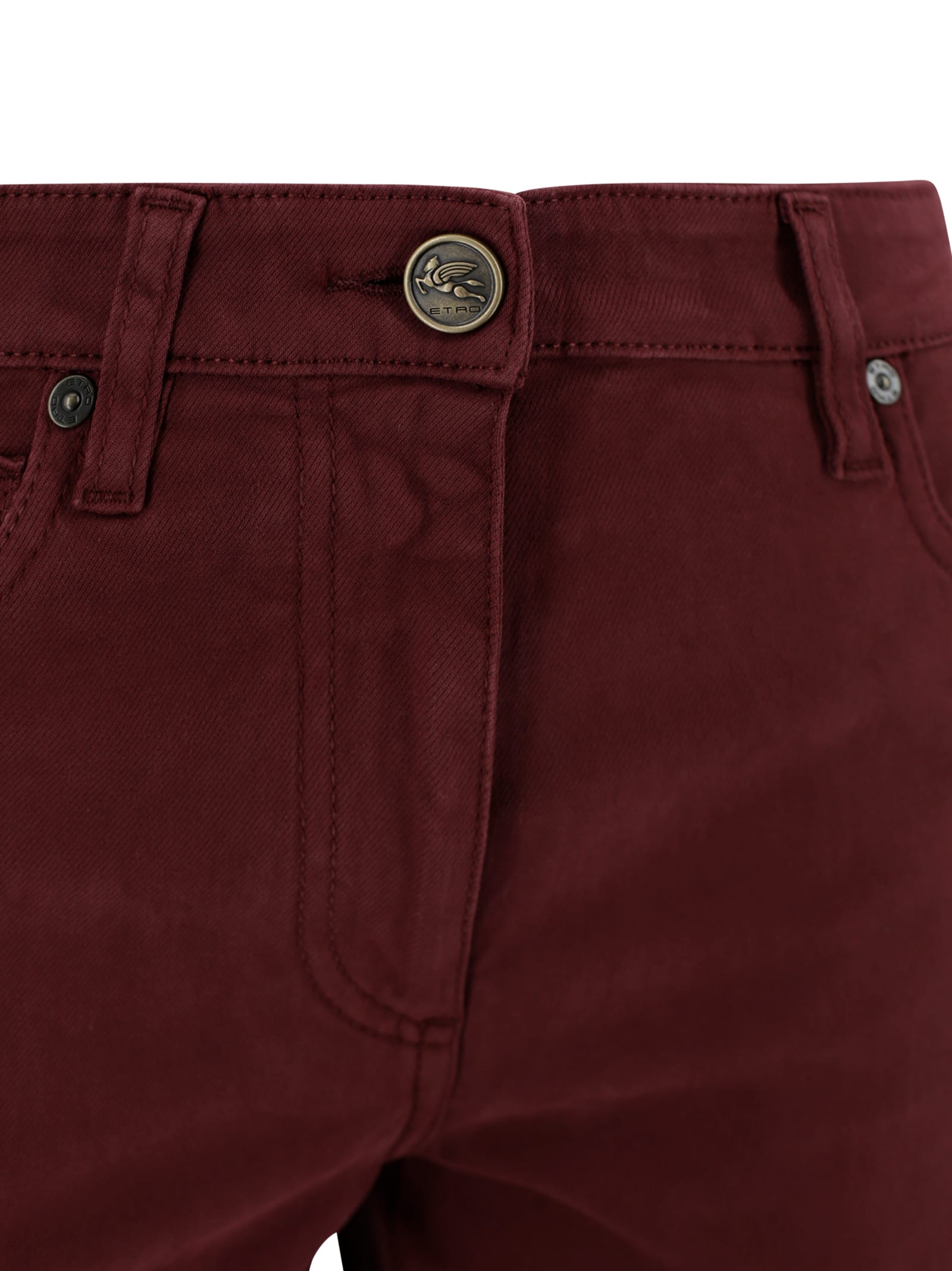 Etro Straight Leg Trousers In Burgundy