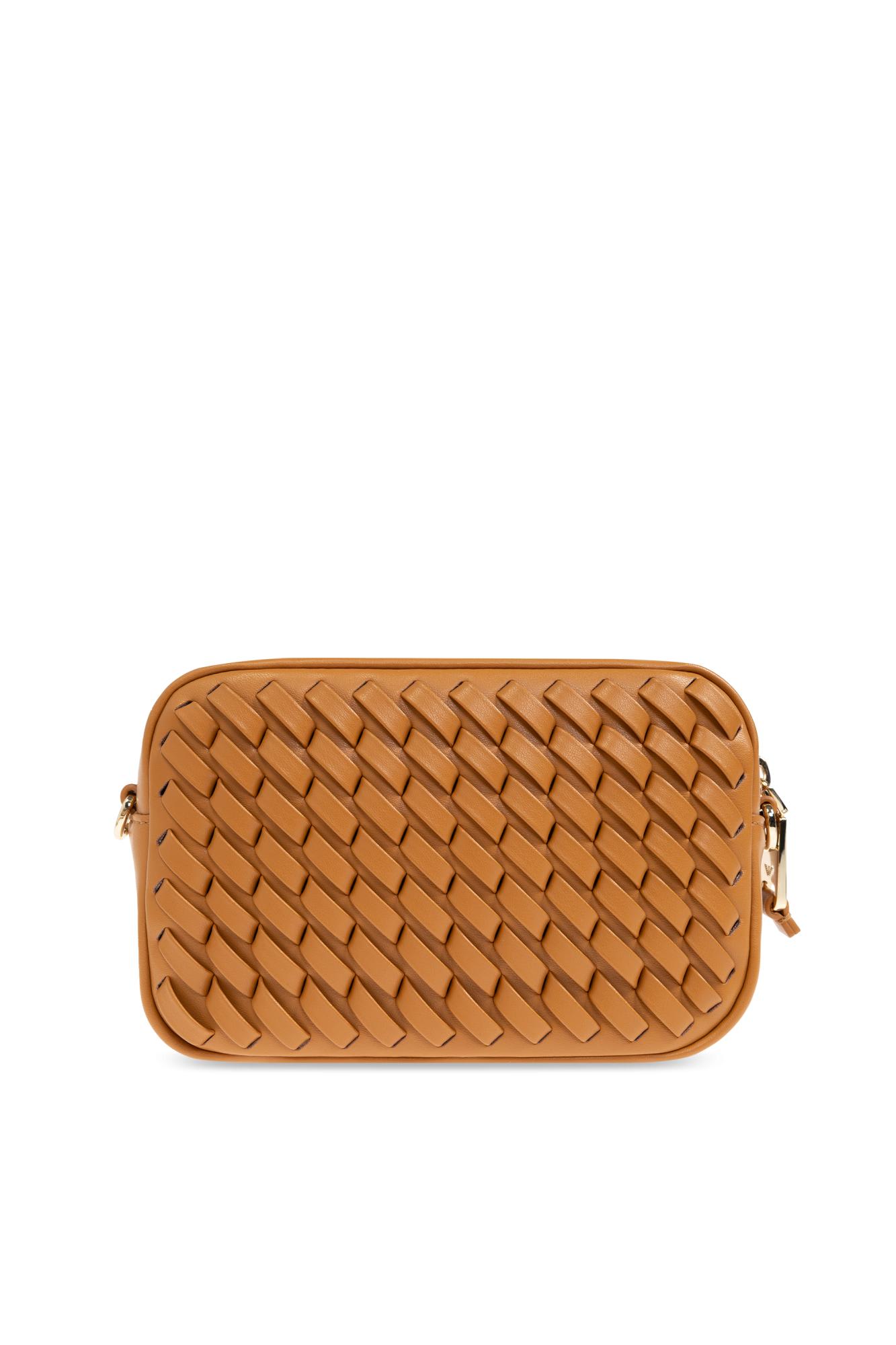 Emporio Armani Shoulder Bag With Decorative Weave In Brown