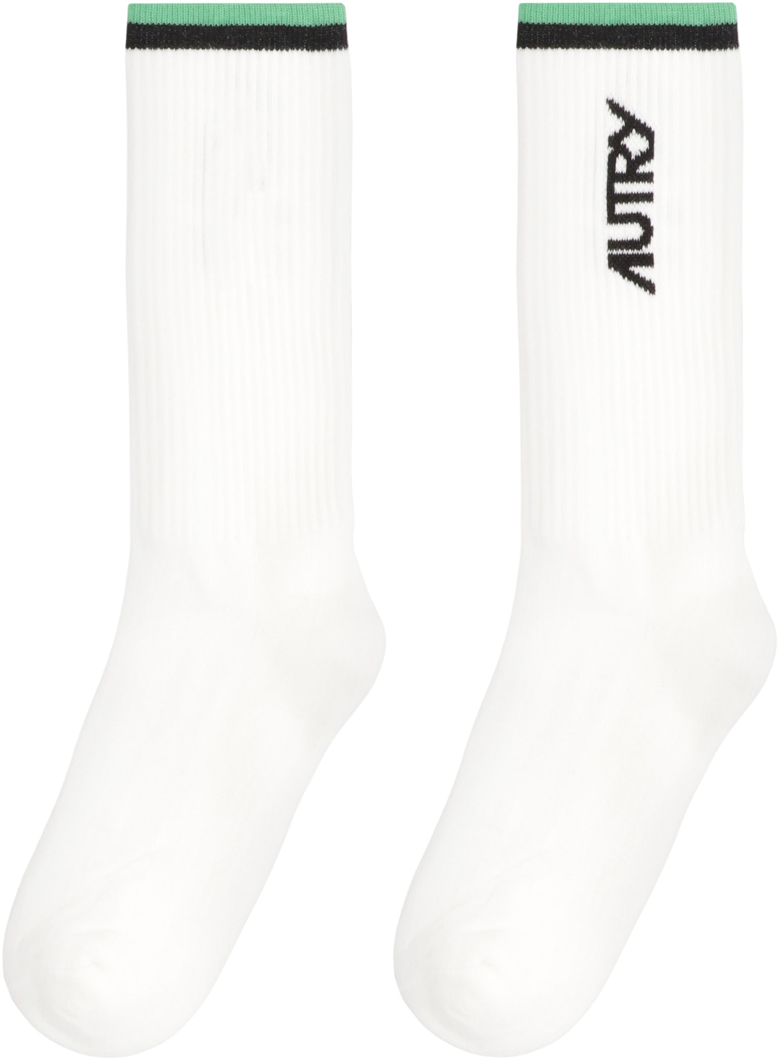 Autry Logo Cotton Blend Socks In Green