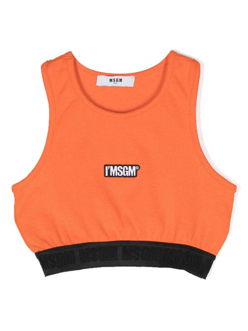Shop Msgm Top Con Logo In Orange