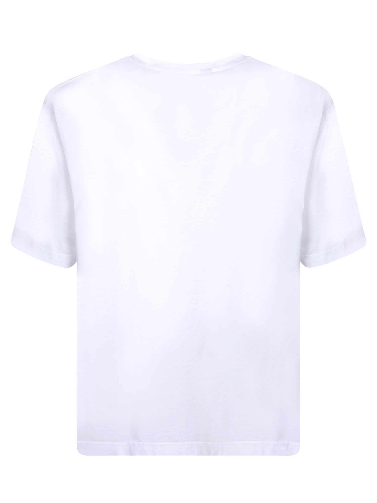 Shop Palm Angels Embroidered Logo White T-shirt
