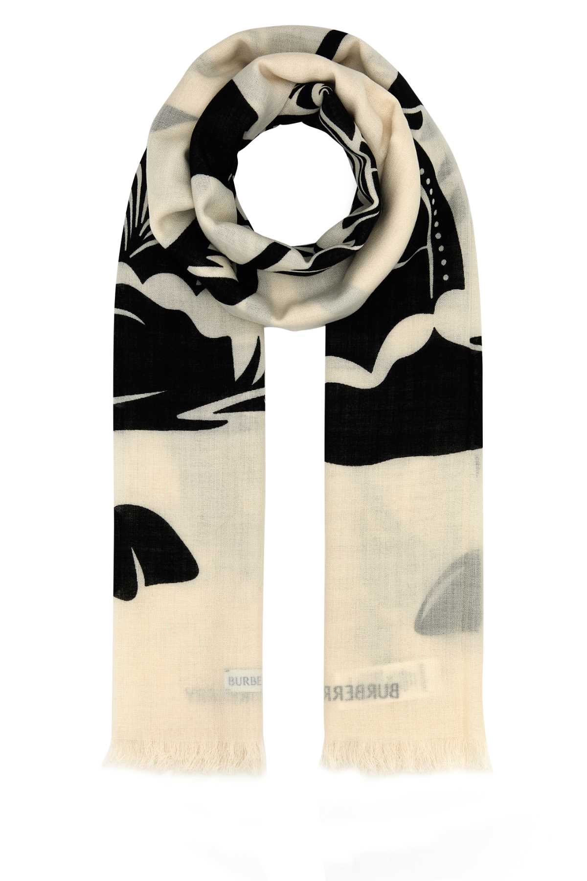 Shop Burberry Embroidered Wool Scarf In Calico