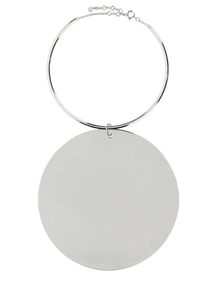 Shop Courrèges Holistic Circle Necklace In Silver