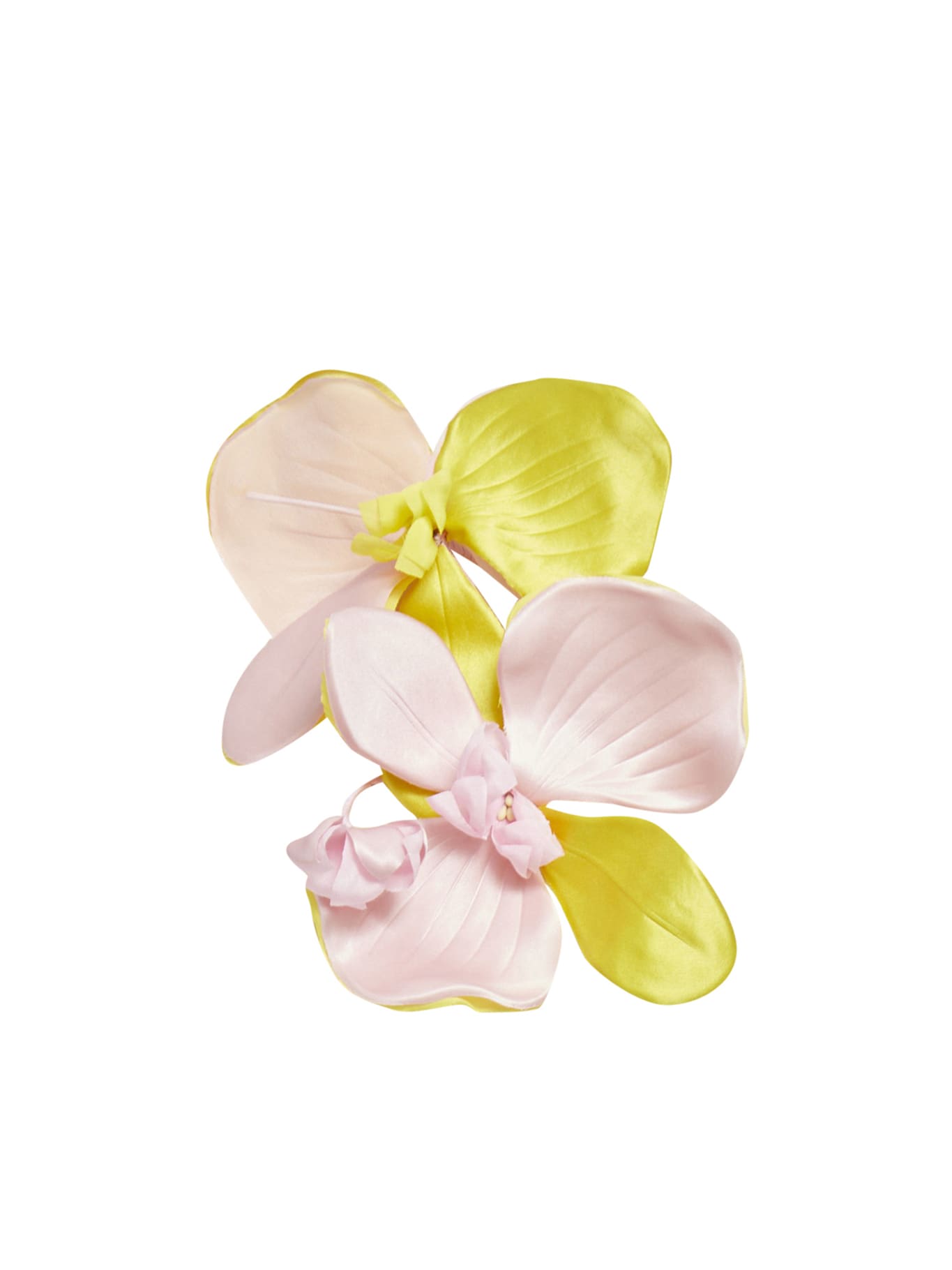 Sucrette Spilla Orchidea In Seta In Pink Yellow