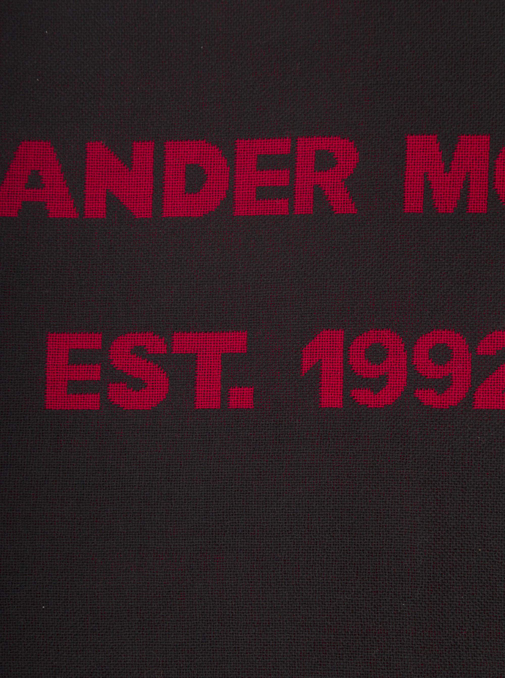 Shop Alexander Mcqueen Red And Black Scarf With Jacquard Logo In Wool Man In Grey