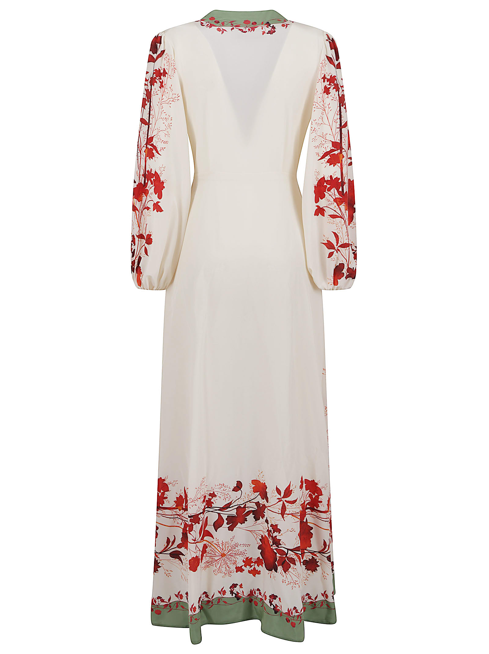 La Doublej La Double J Maxi Dress In Green Silk In White