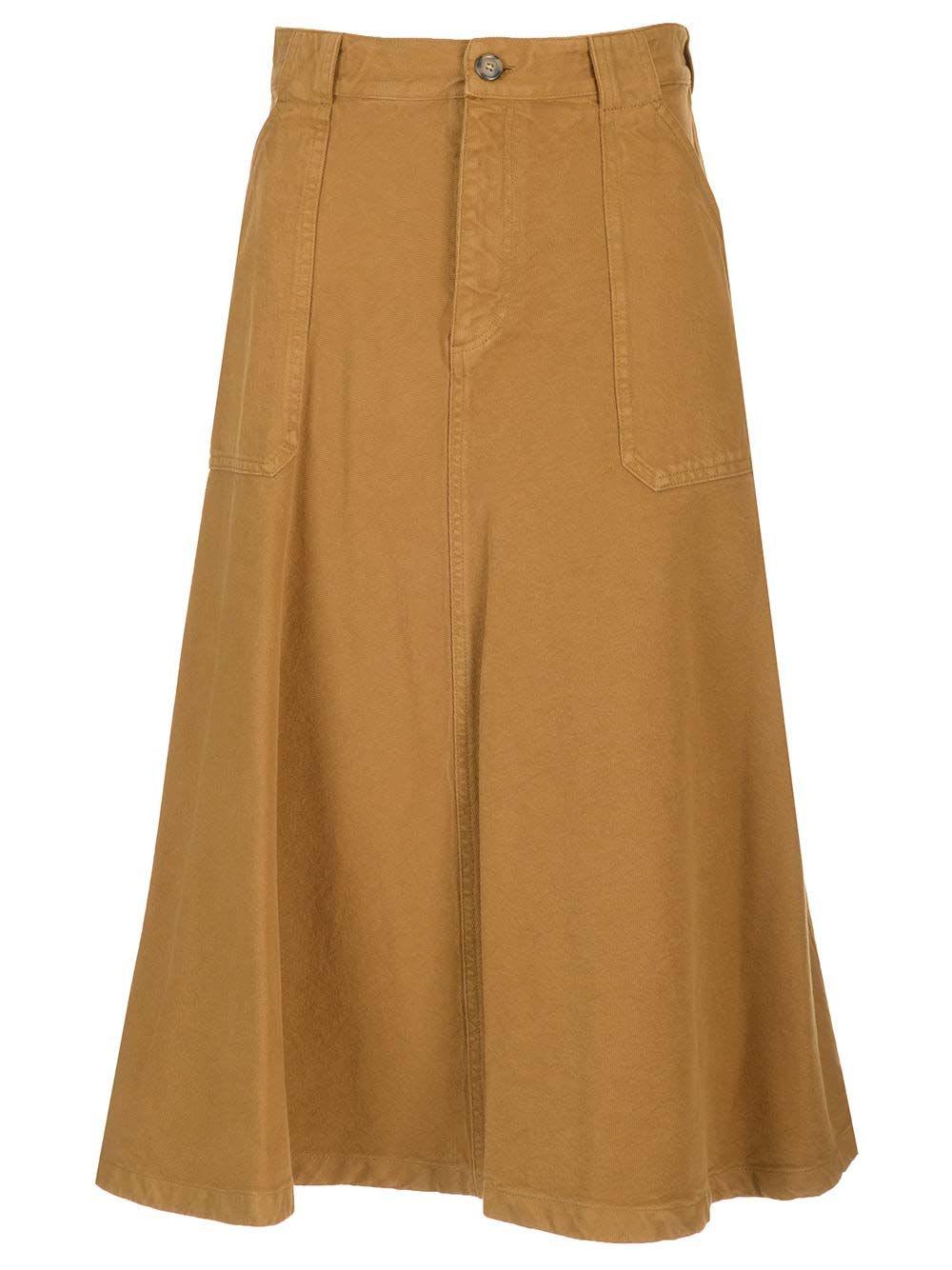 Shop Apc Laurie Midi Skirt In Brown