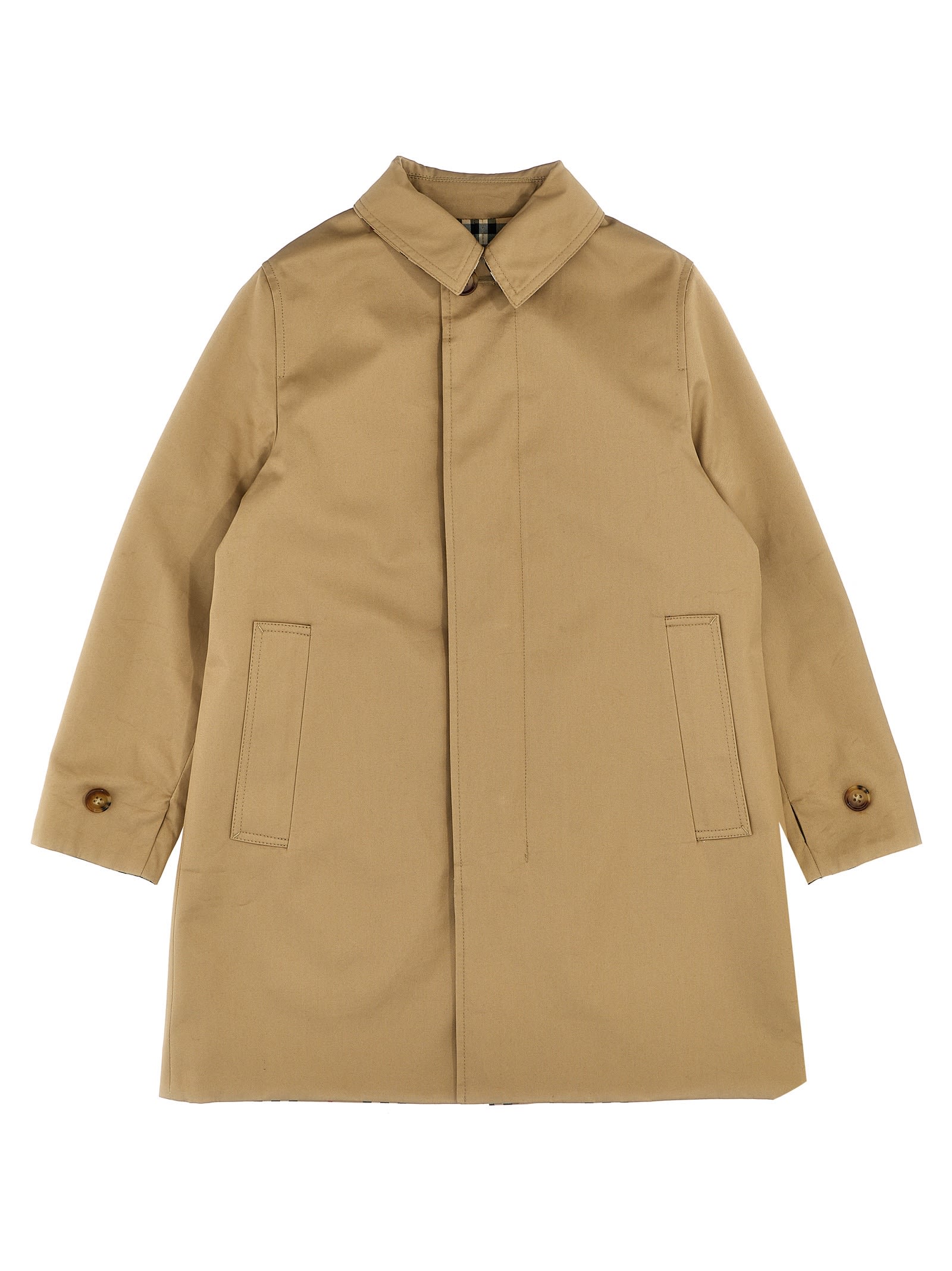 Shop Burberry Reversible Trench Coat In Multicolor