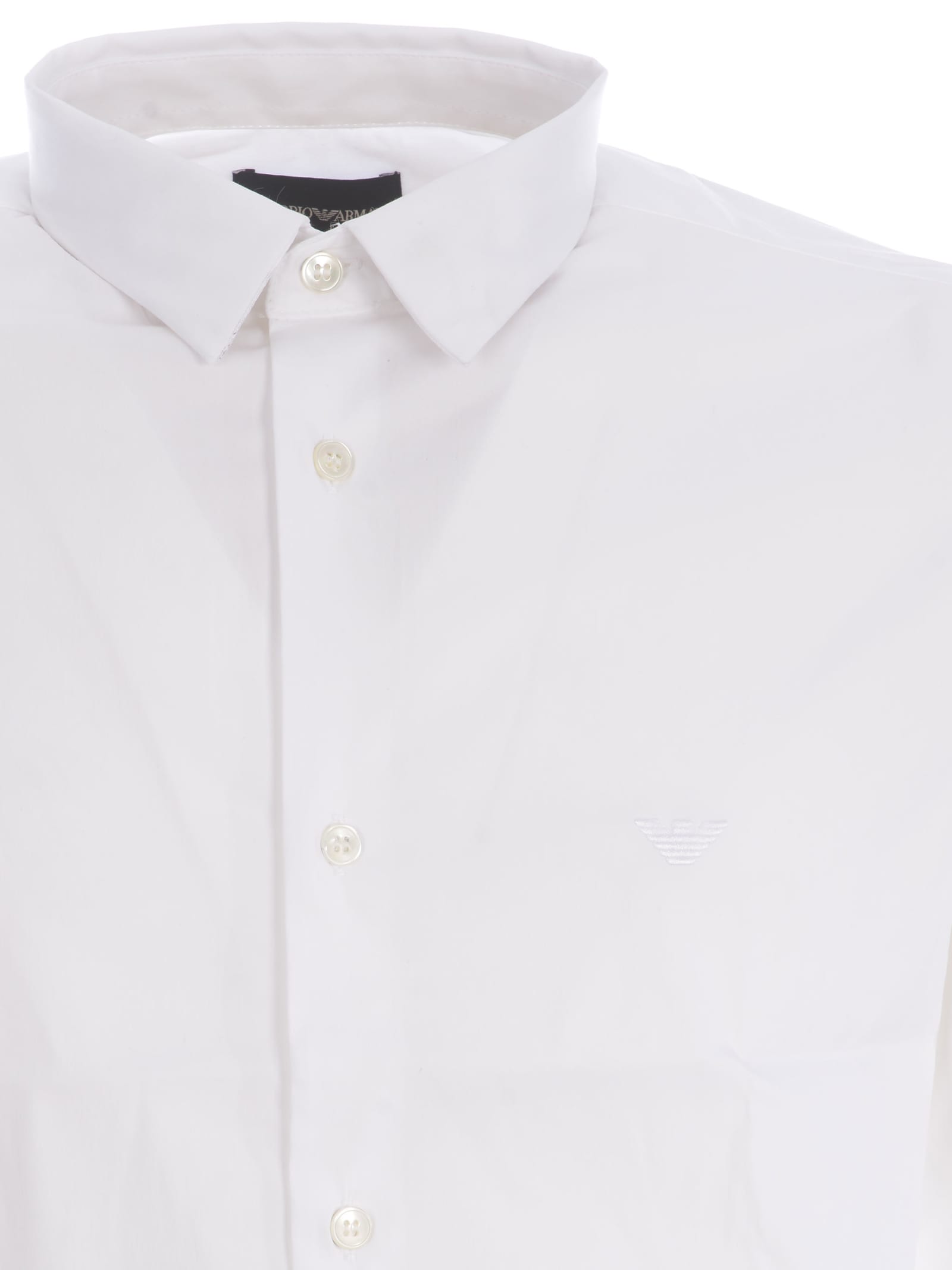 Giorgio Armani White Poplin Shirt  In White