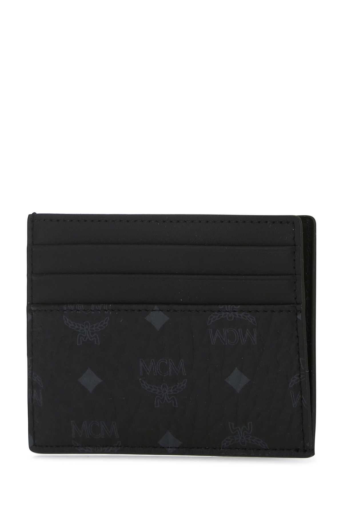 Shop Mcm Printed Fabric Card Holder In Bk