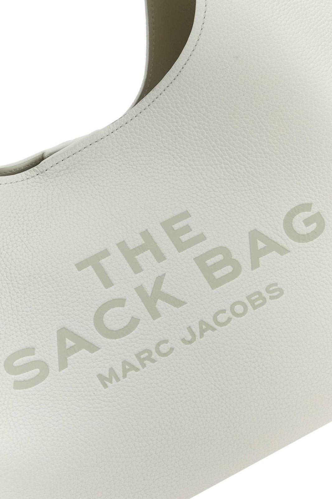 Shop Marc Jacobs The Sack Bag Logo Debossed Shoulder Bag In Bianco