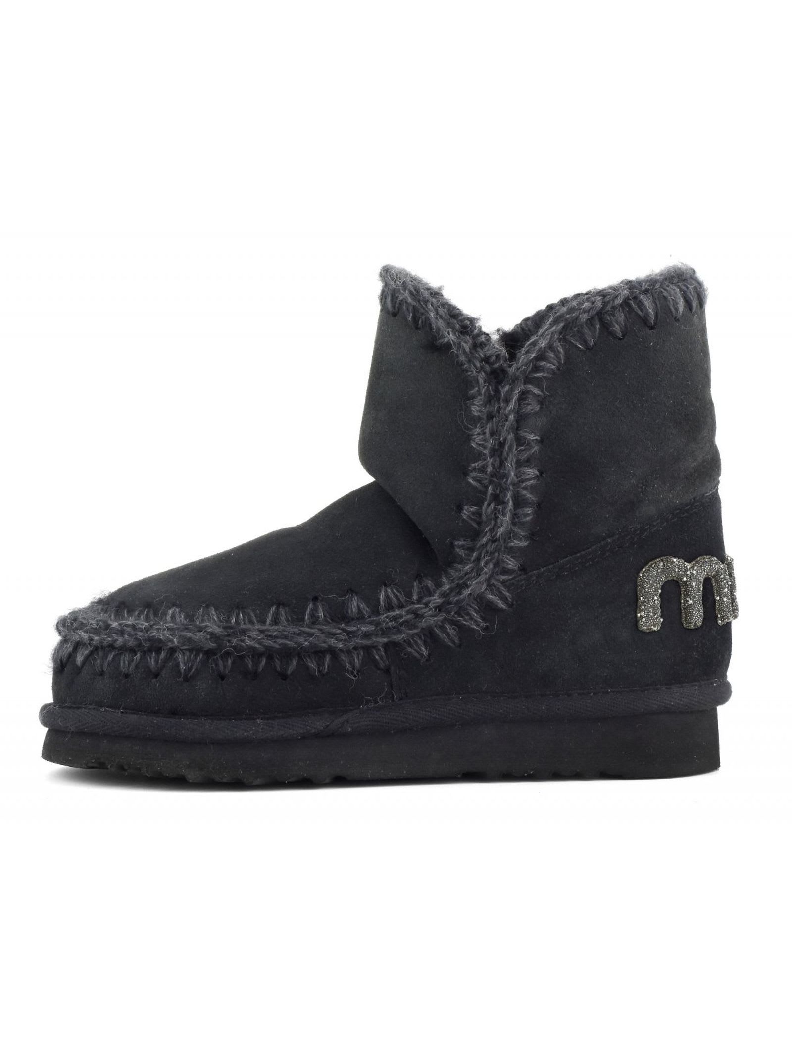 Mou Eskimo 18 Rhinestone Logo Ankle Boots