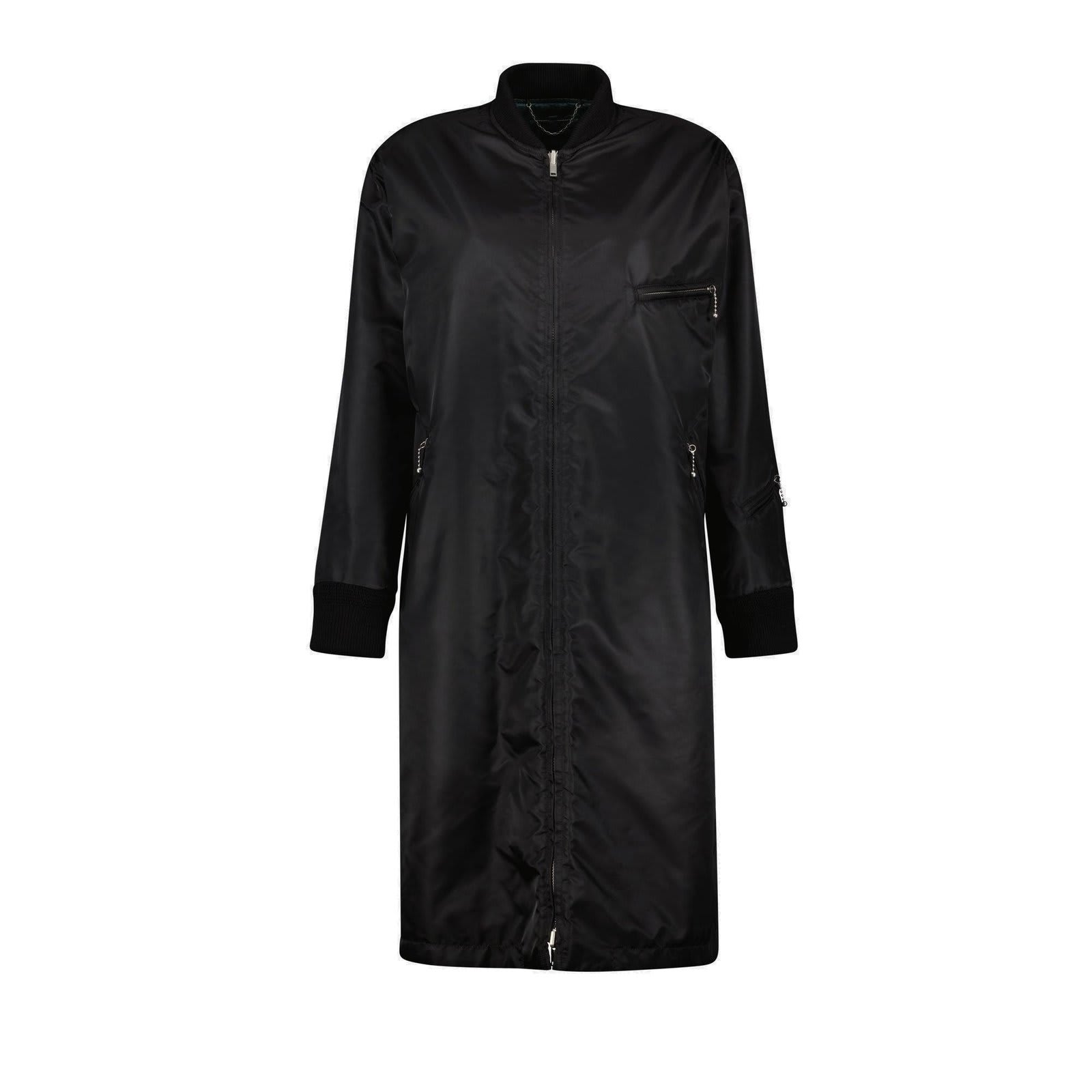 Shop Mm6 Maison Margiela Zipped Reversible Coat In Green/black