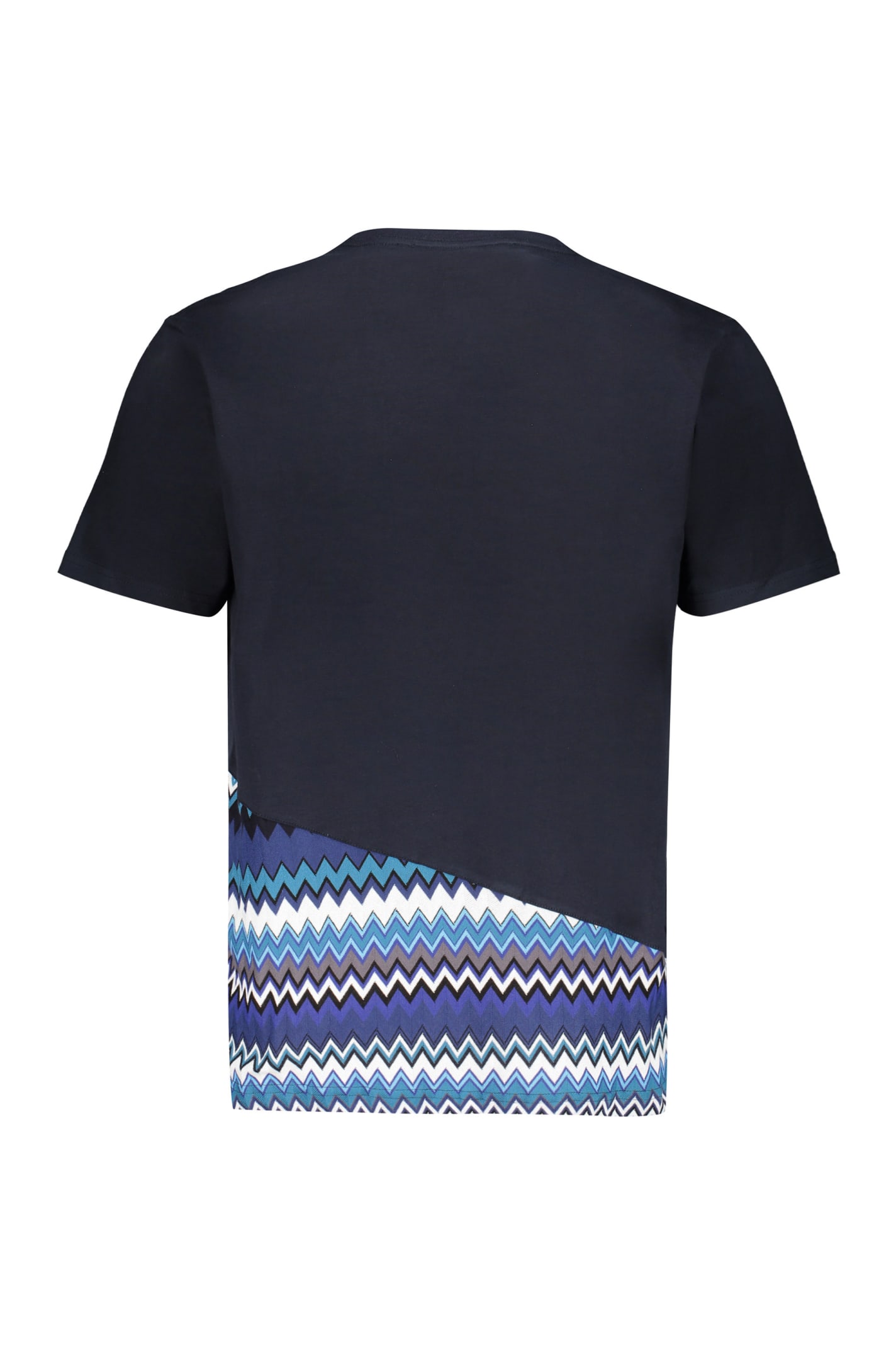 Shop Missoni Logo Cotton T-shirt In Blue