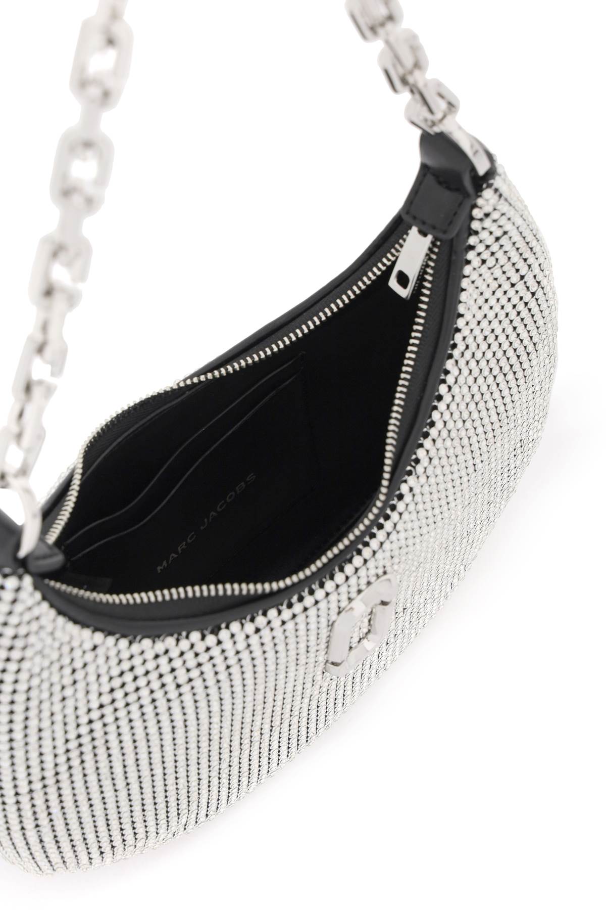 Marc Jacobs Rhinestone Small Curve Shoulder Bag In Crystals
