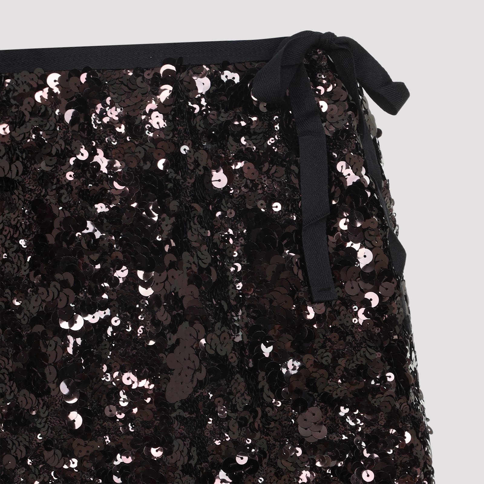 Prada Plum-coloured Sequined Skirt Women In Black
