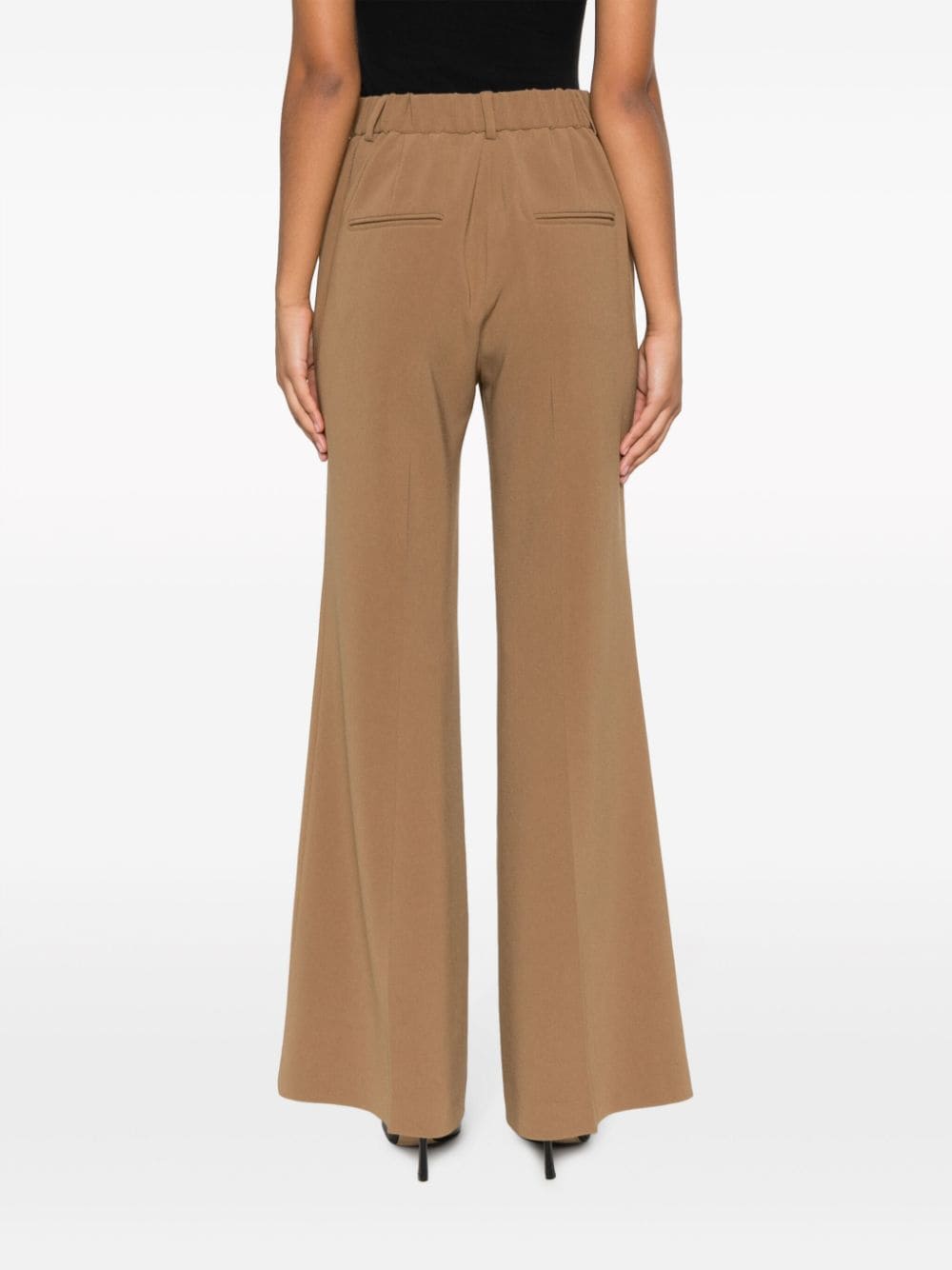 Alberto Biani Wide Leg Cady Trousers In Brown