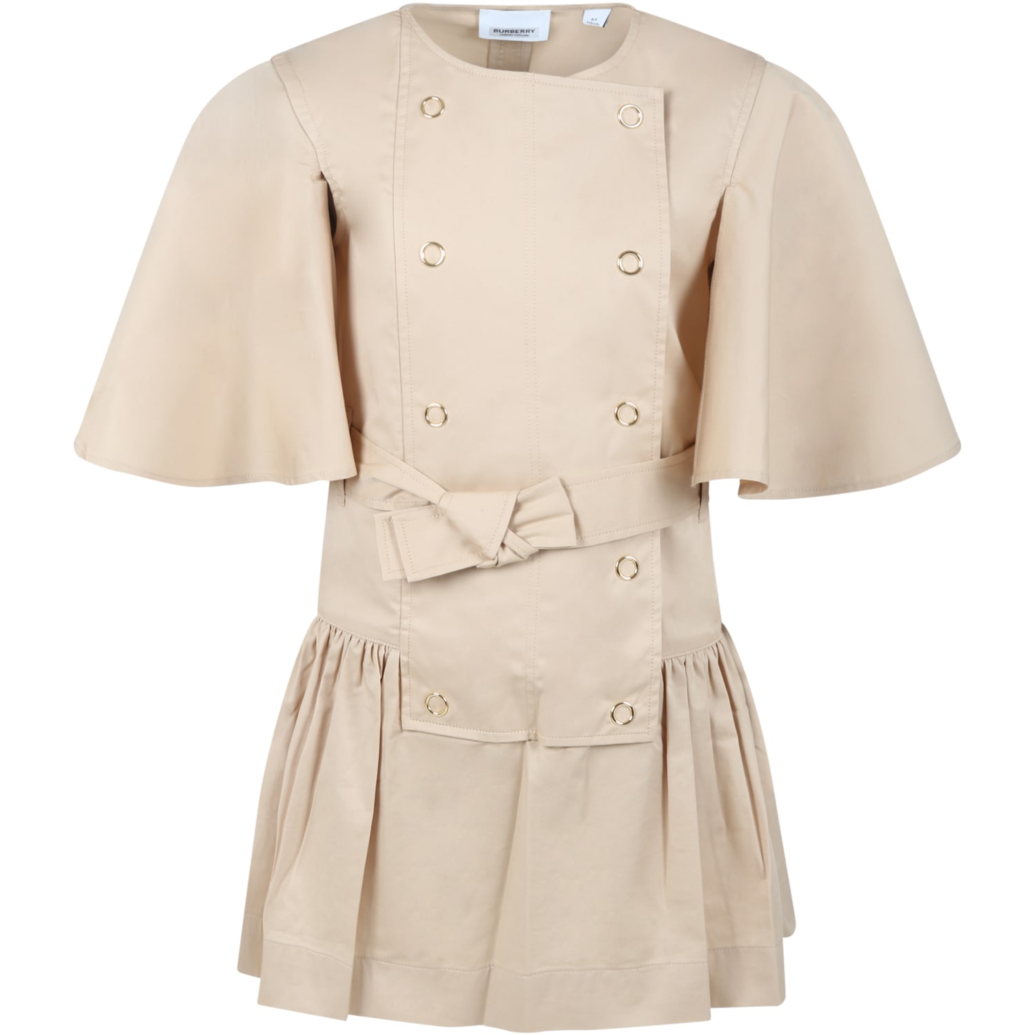 Burberry Beige Dress For Girl With