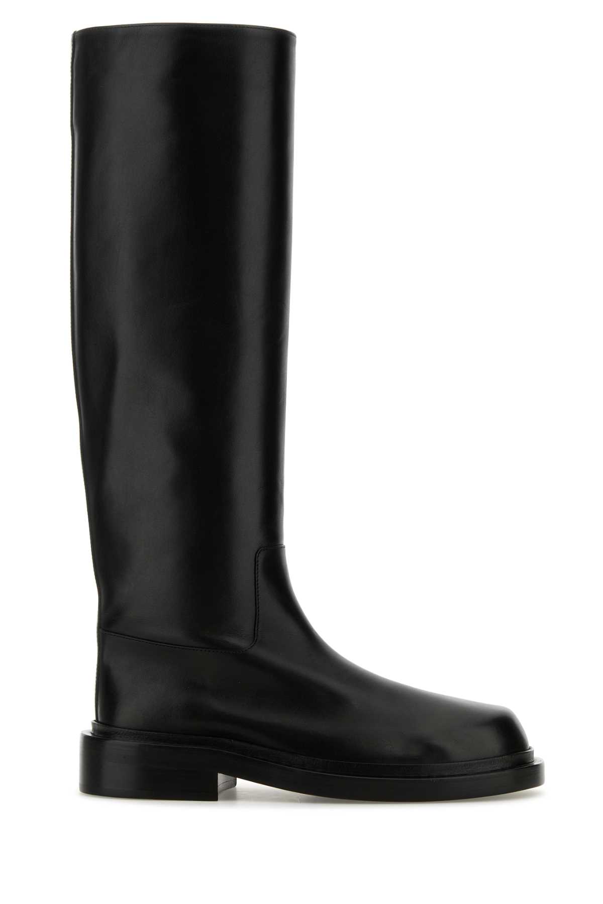 Jil Sander Black Leather Boots In Multi