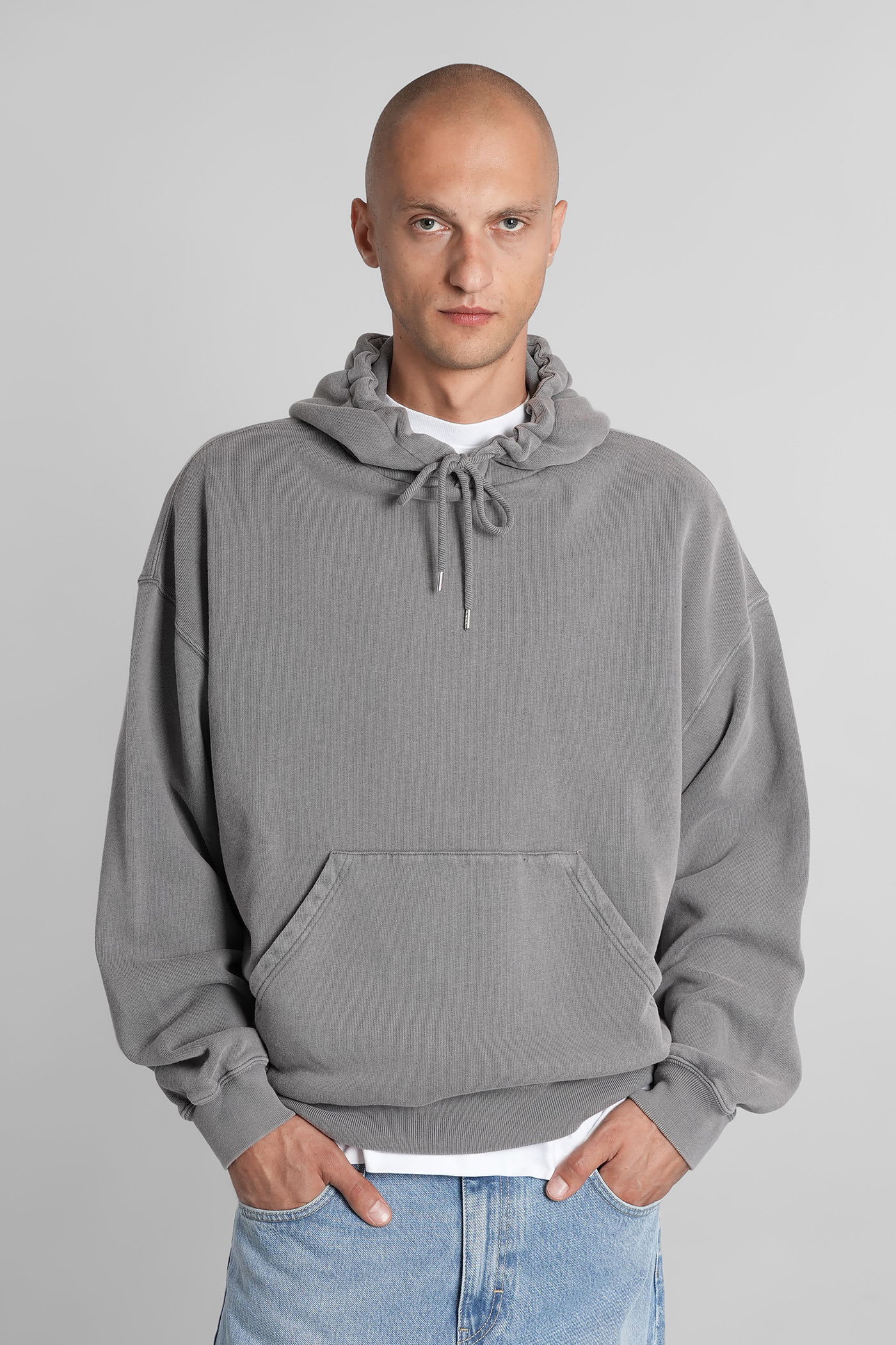 Axel Arigato Distorti Washed Sweatshirt In Grey Cotton In Gold