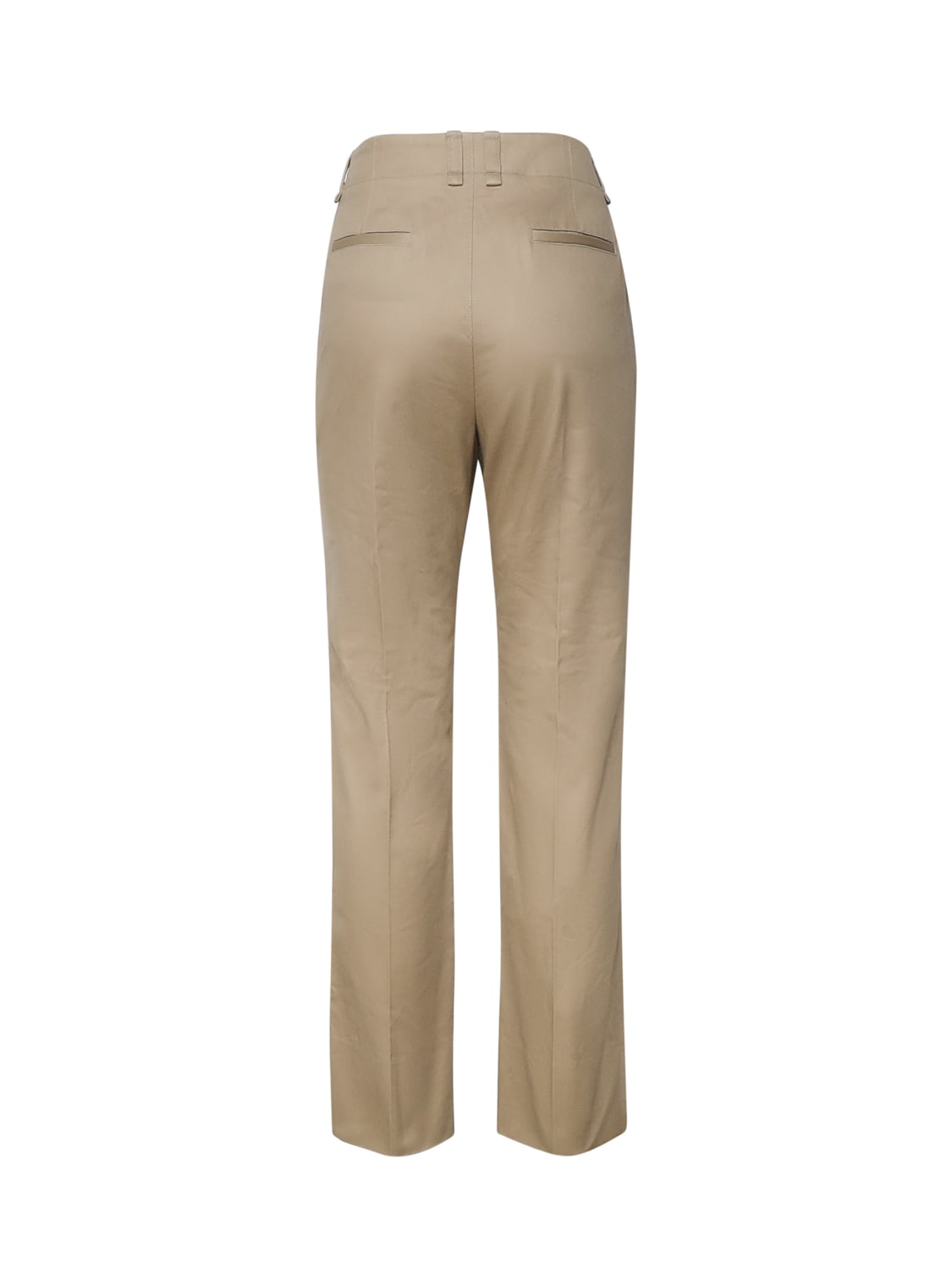 Shop Saint Laurent Cotton Pants In Beige