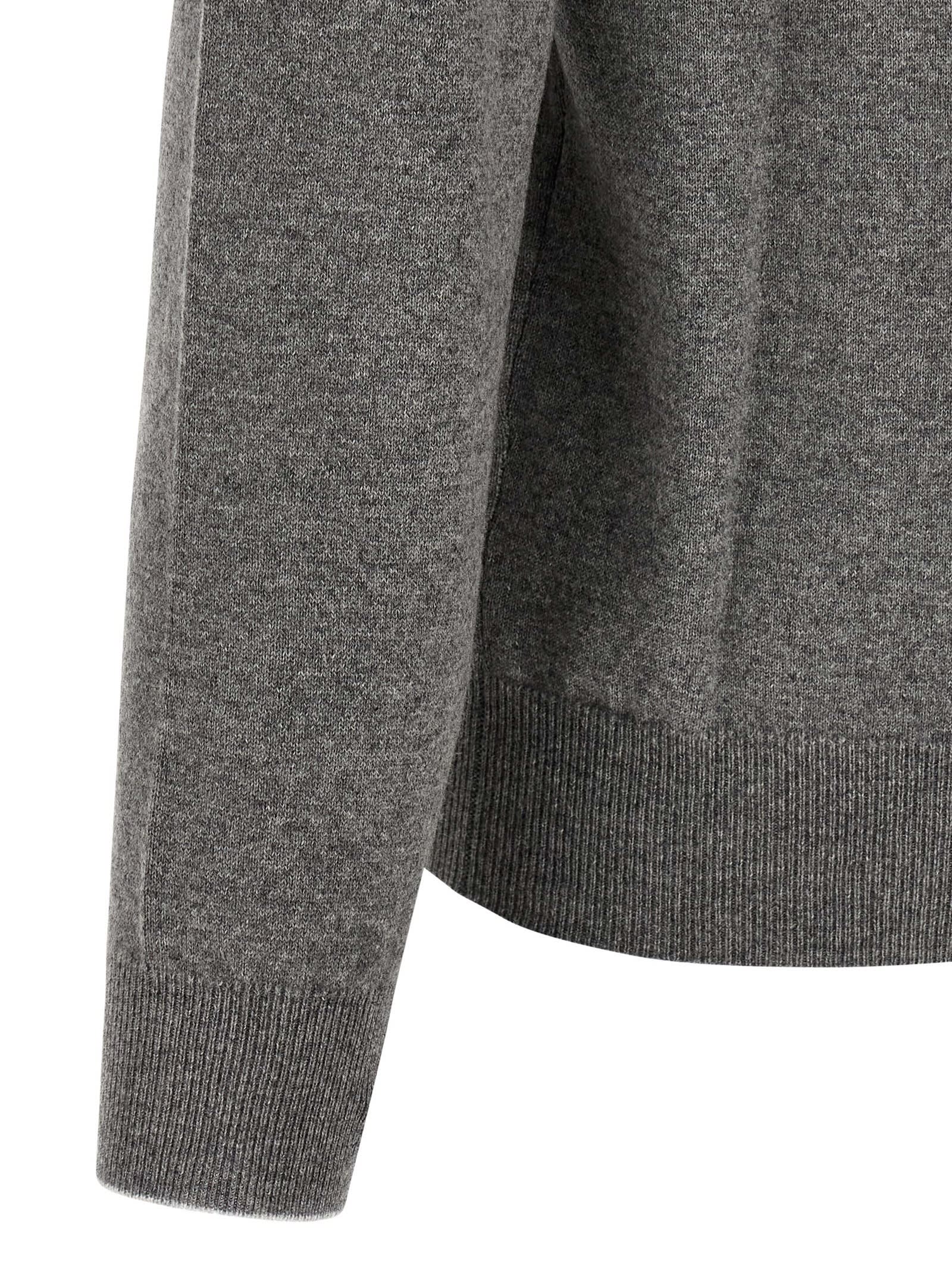 Brunello Cucinelli Grey Turtleneck Sweater In Gray