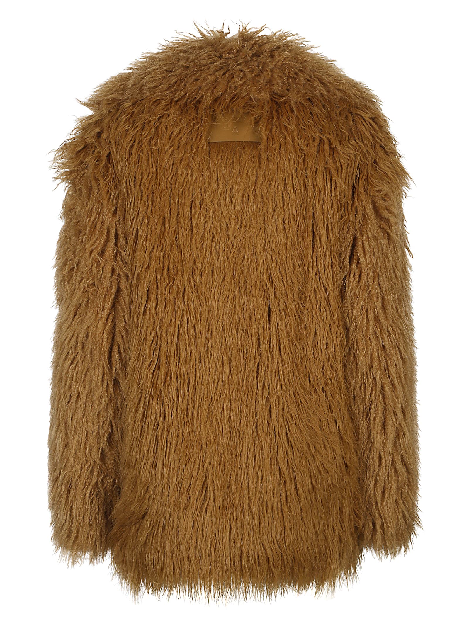 Patrizia Pepe Wide-lapel Coat In Brown