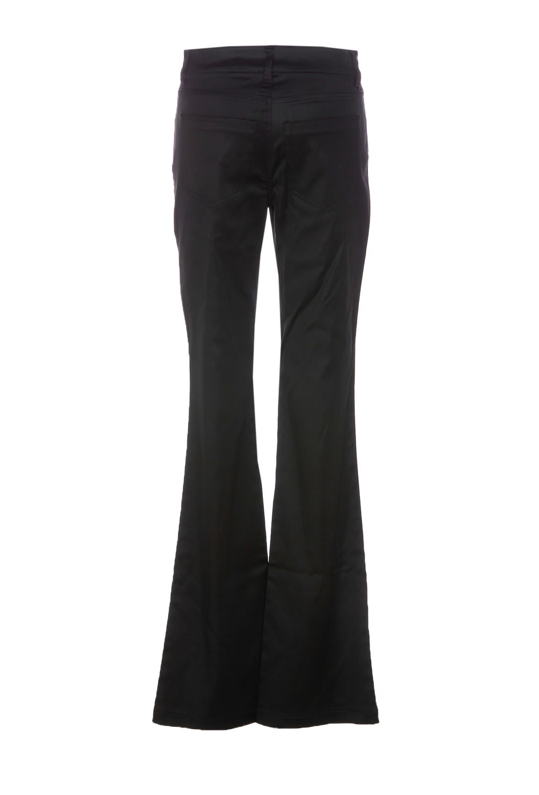 Shop Diesel P-ebbey Mid-rise Flared Stretched Trousers In Black