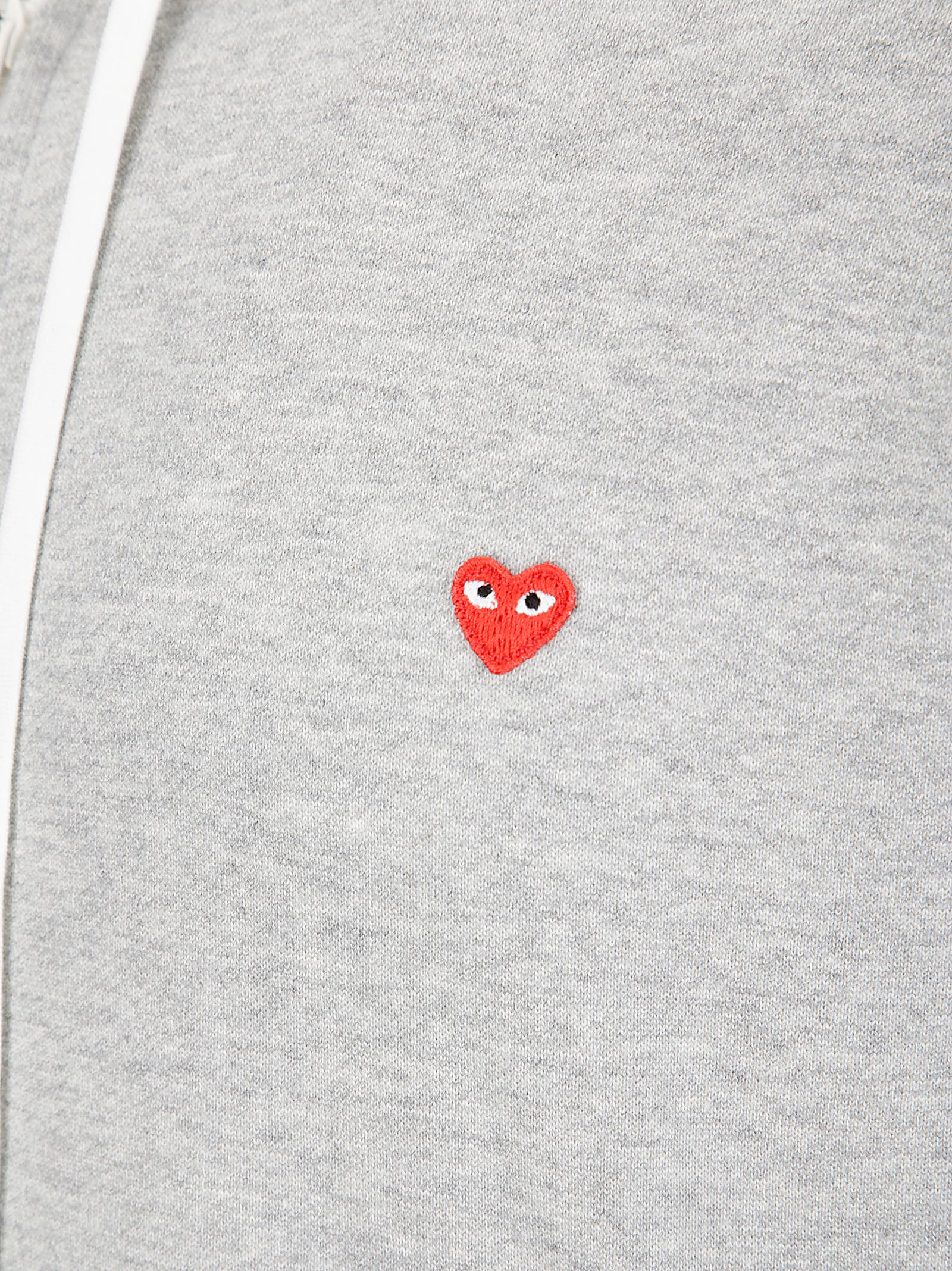 Shop Comme Des Garçons Play T-shirt Small Red Emblem In Top Gray