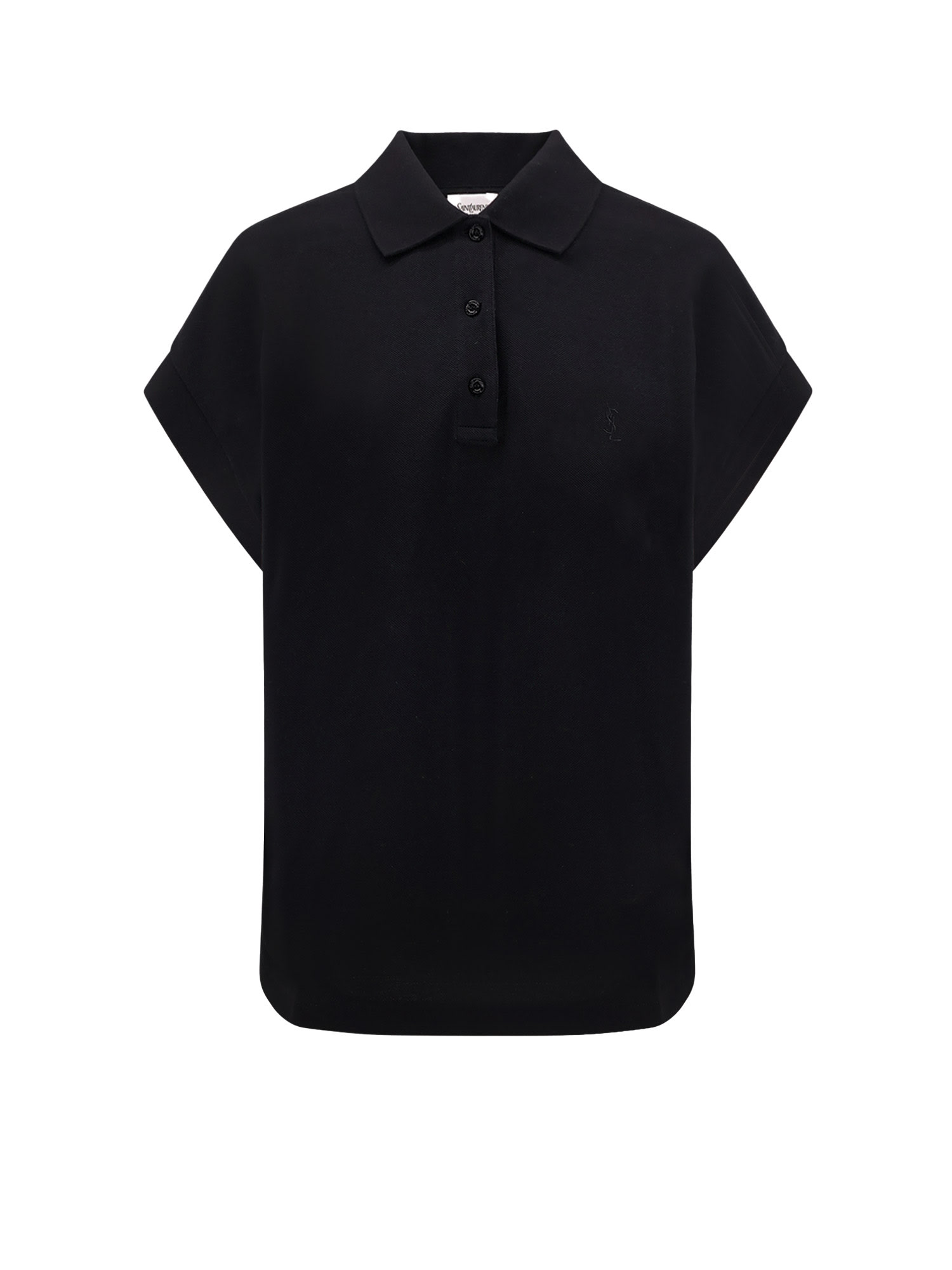 Shop Saint Laurent Cotton Blend Polo Shirt With Logo