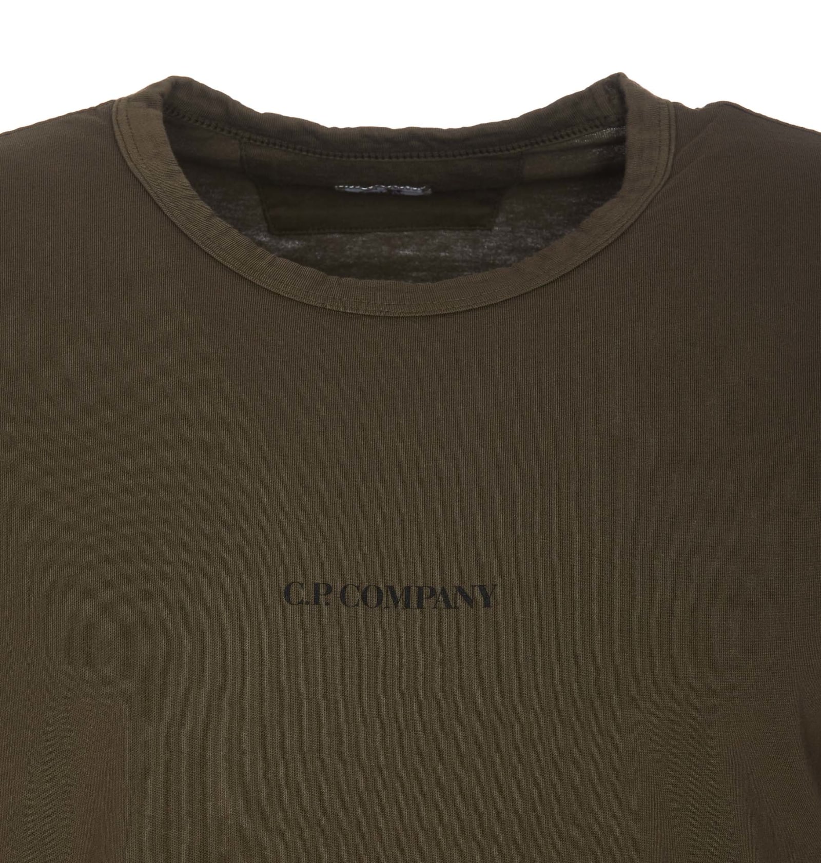 Shop C.p. Company Logo T-shirt In Green