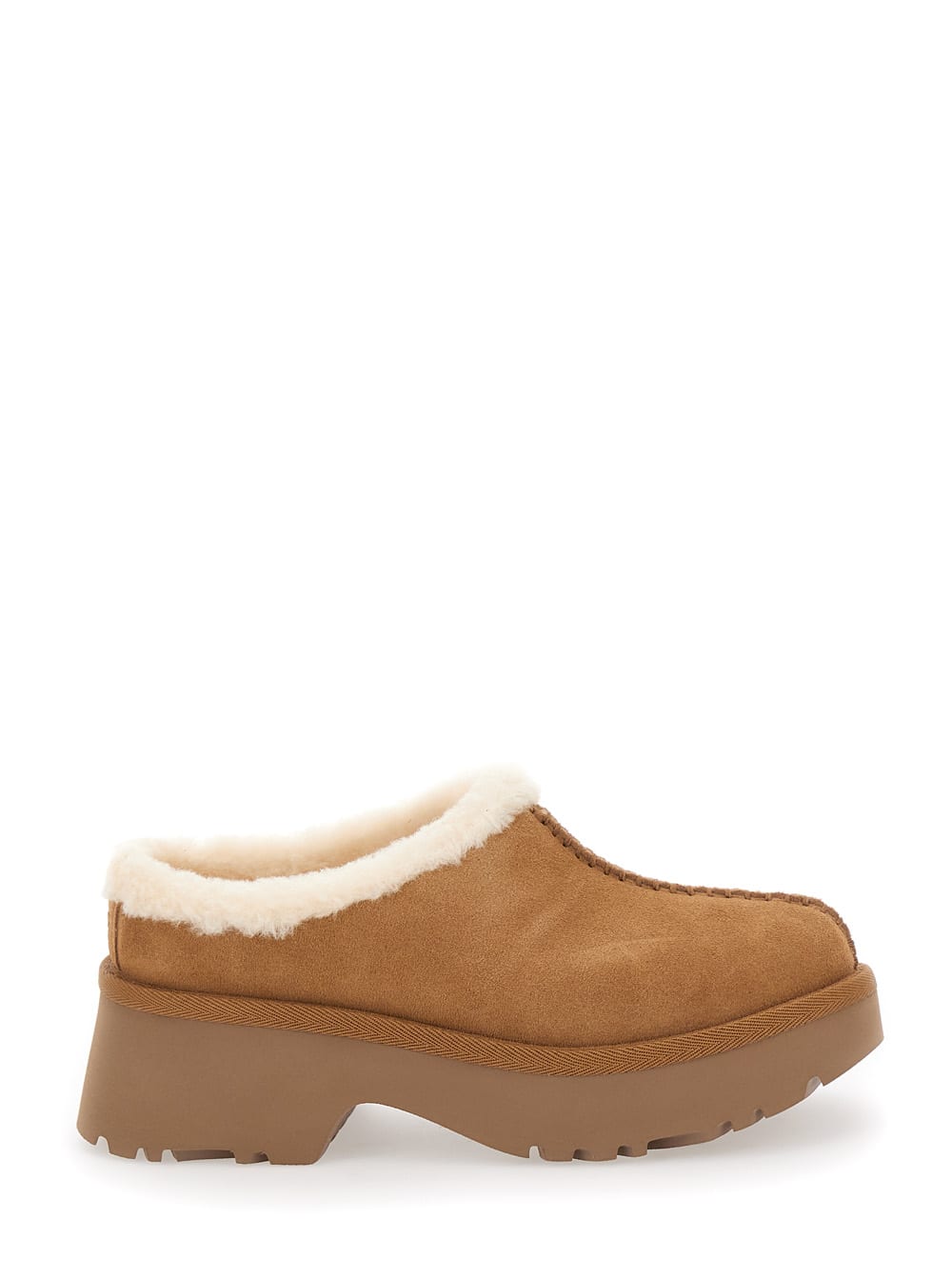 Shop Ugg New Heights Cozy Clogs In Beige