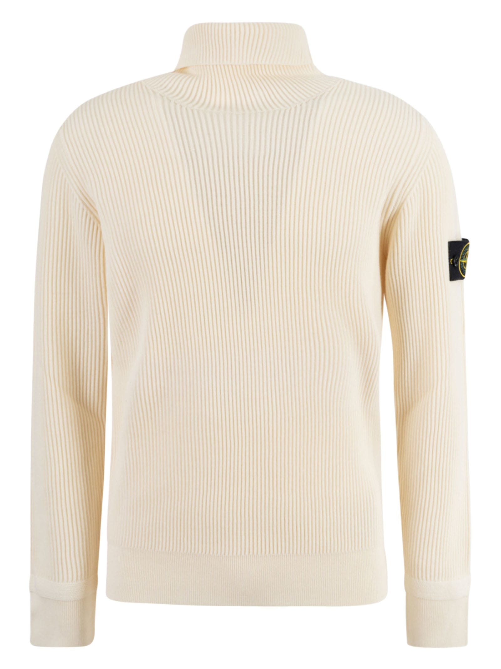 Stone Island Logo Patched Turtleneck Ribbed Pullover