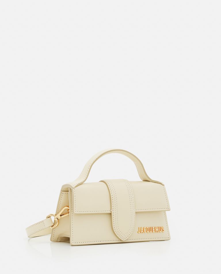 Shop Jacquemus Le Bambino Leather Top Handle Bag In Ivory