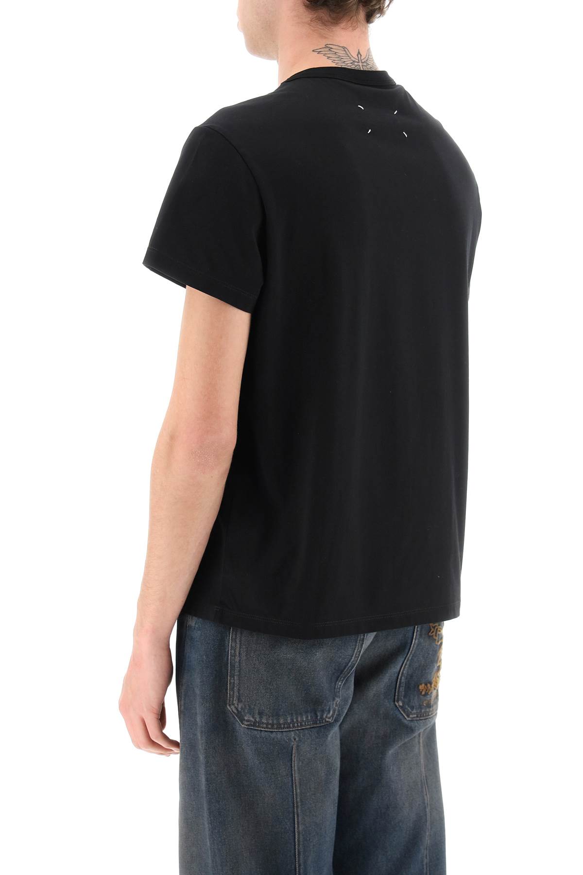 Maison Margiela Distorted Logo T-shirt In Black