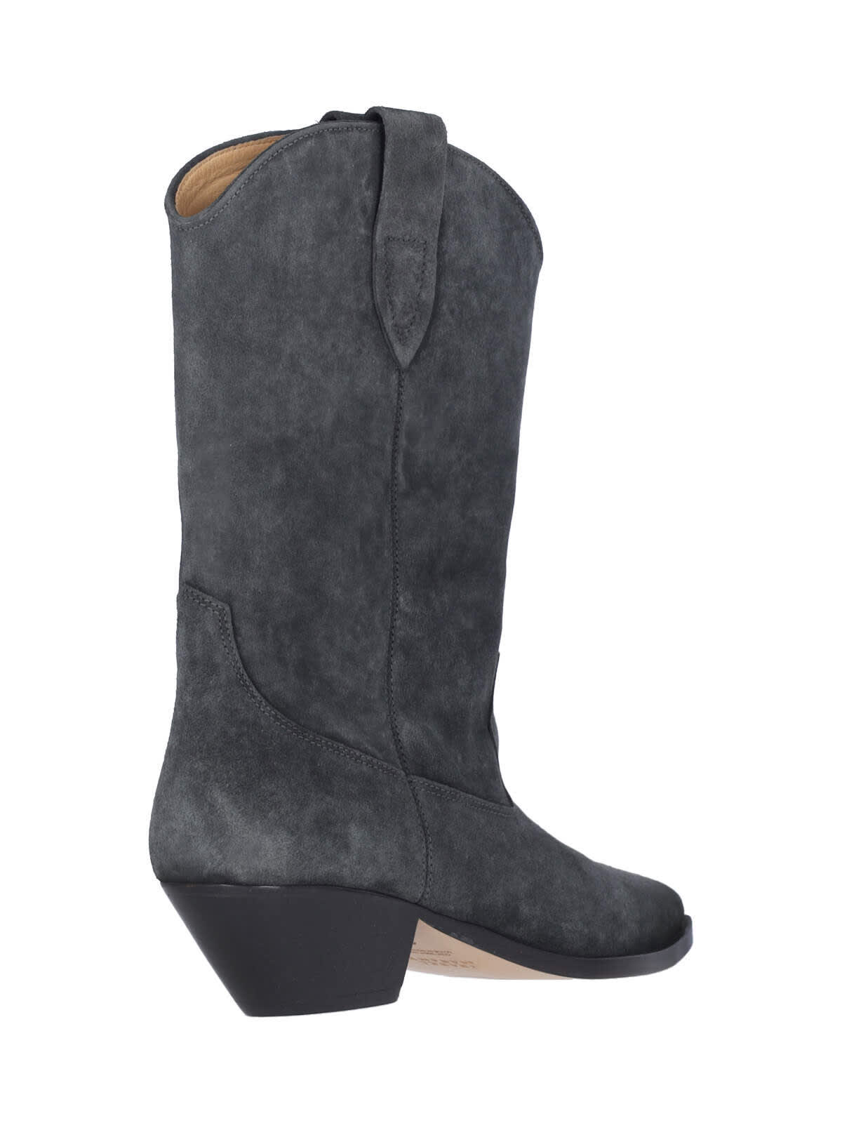 Isabel Marant Mid-height Block Heel Suede Western Boots In Black