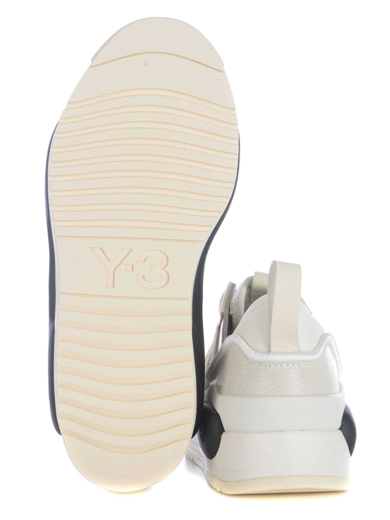 Shop Y-3 Sneakers Rivarly In Smooth Leather In Off White